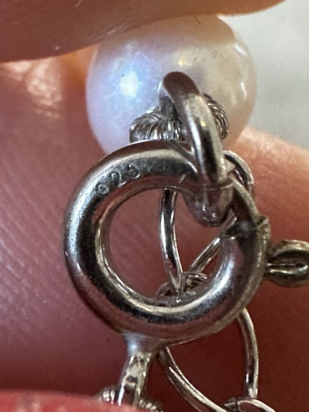 Starter Vintage Stauer 925 Sterling Silver 6mm White Cultured Real P Size ONE SIZE - 2 Thumbnail
