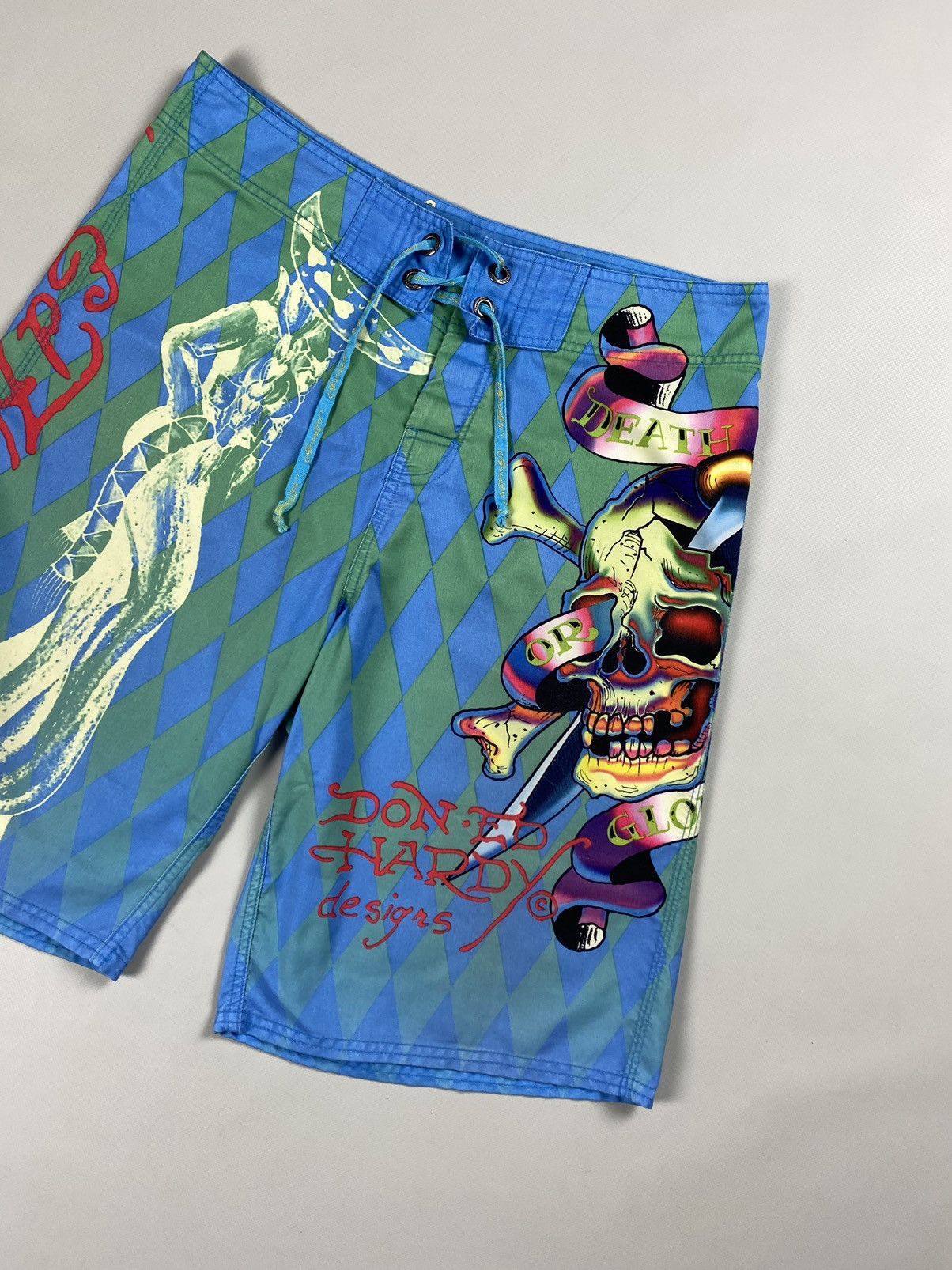 Ed Hardy Ed Hardy Y2K men’s overprinted surf swim shorts size ~ 32 Size US 32 / EU 48 - 6 Thumbnail