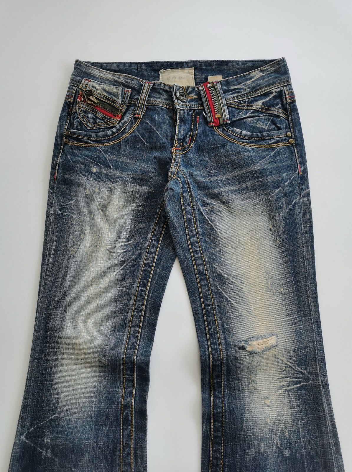 Japanese Brand Bootcut Mudwash Lolita Denim Jeans Size 28" / US 6 / IT 42 - 2 Thumbnail