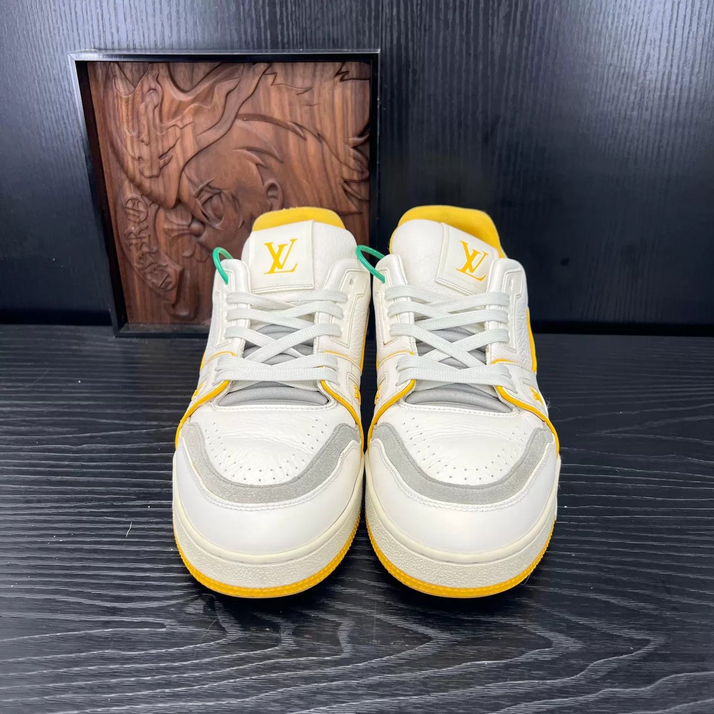Louis Vuitton LV Trainer White & Yellow 7 / 41 Near New Size US 8 / EU 41 - 4 Thumbnail