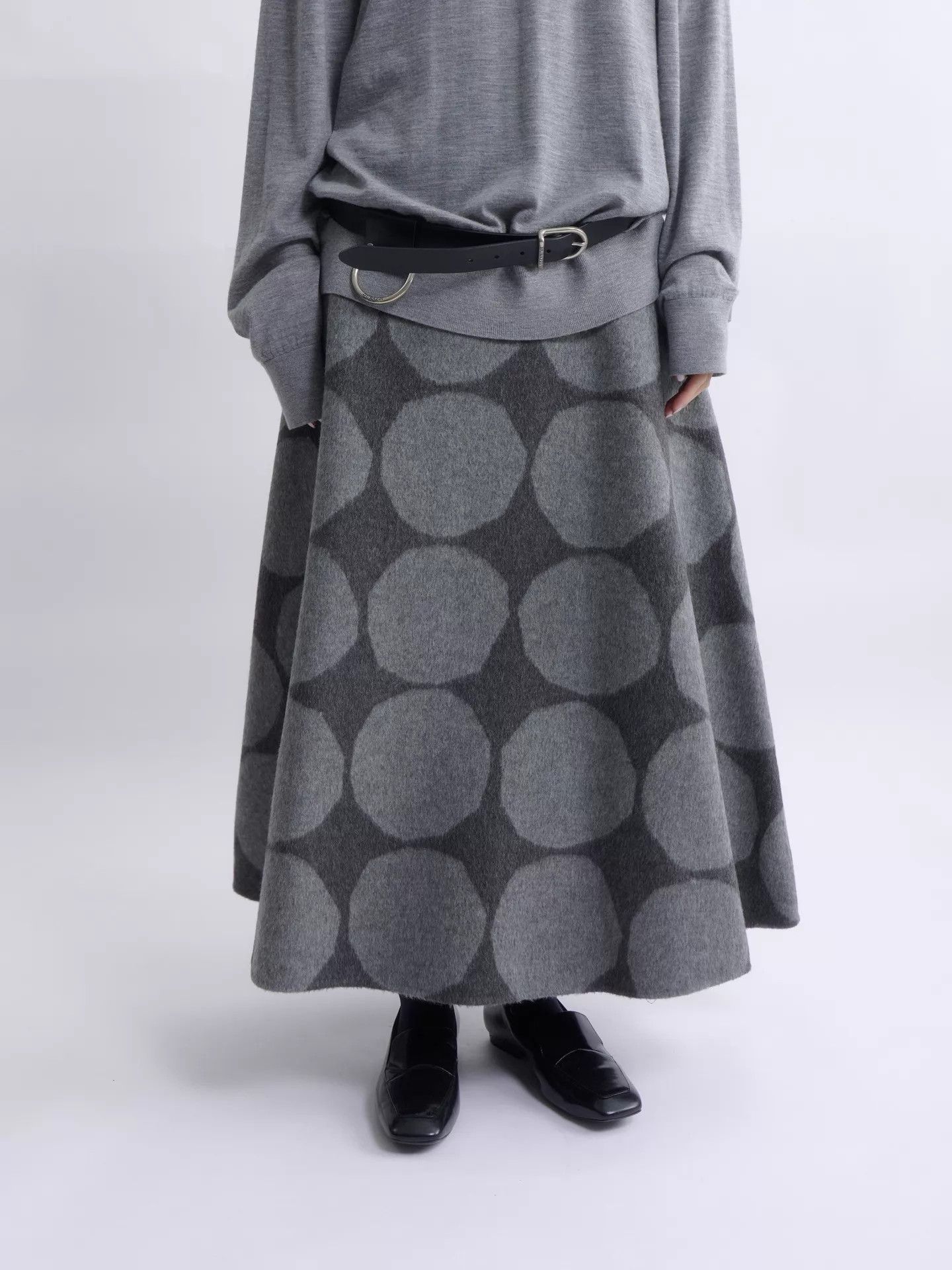 Marimekko Marimekko Gray Polka Dot Wool Blend Skirt Size 25" / US 0 / IT 36 - 2 Thumbnail