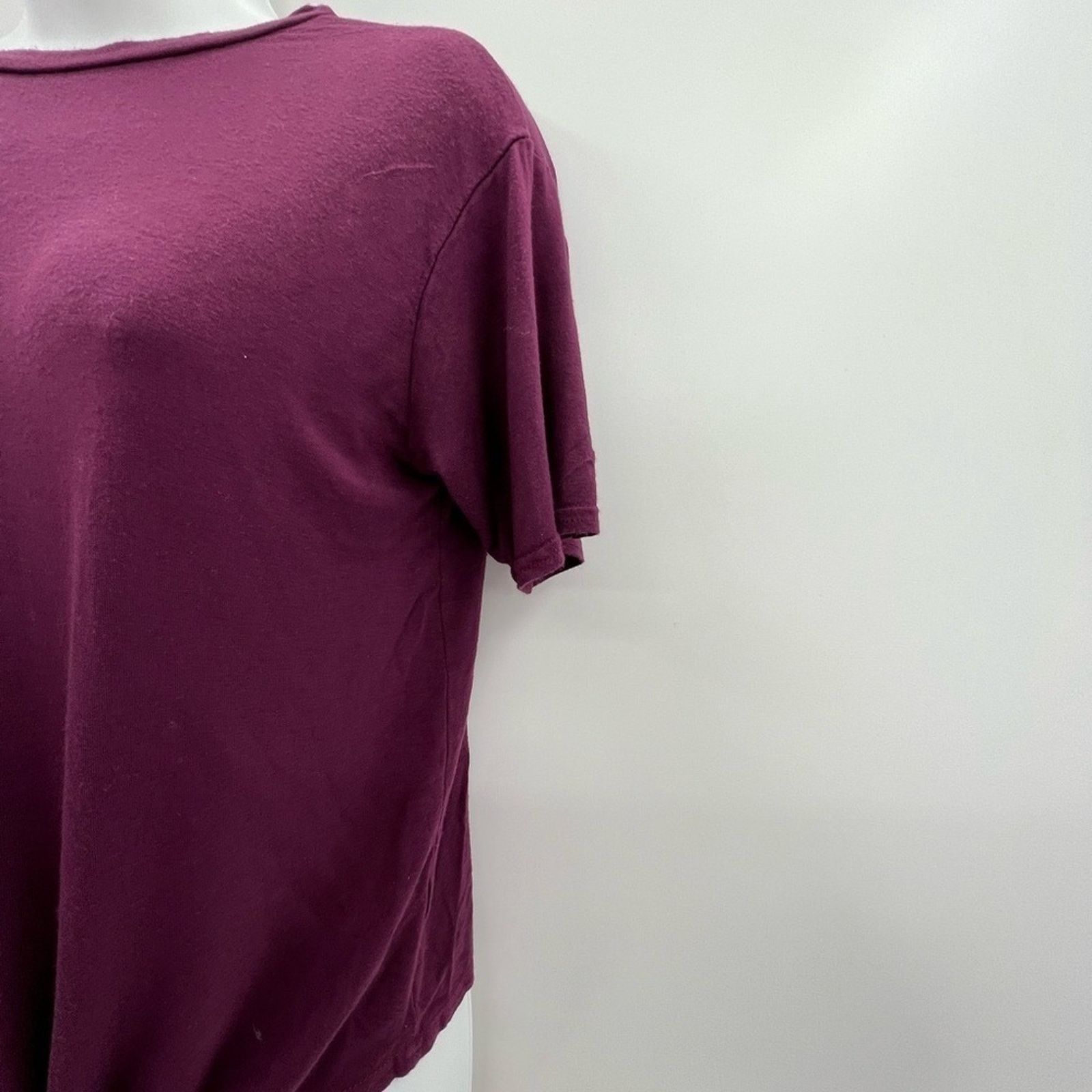 Boohoo BOOHOO WOMENS MAROON TIE FRONT TEE SZ2 Size XS / US 0-2 / IT 36-38 - 4 Thumbnail