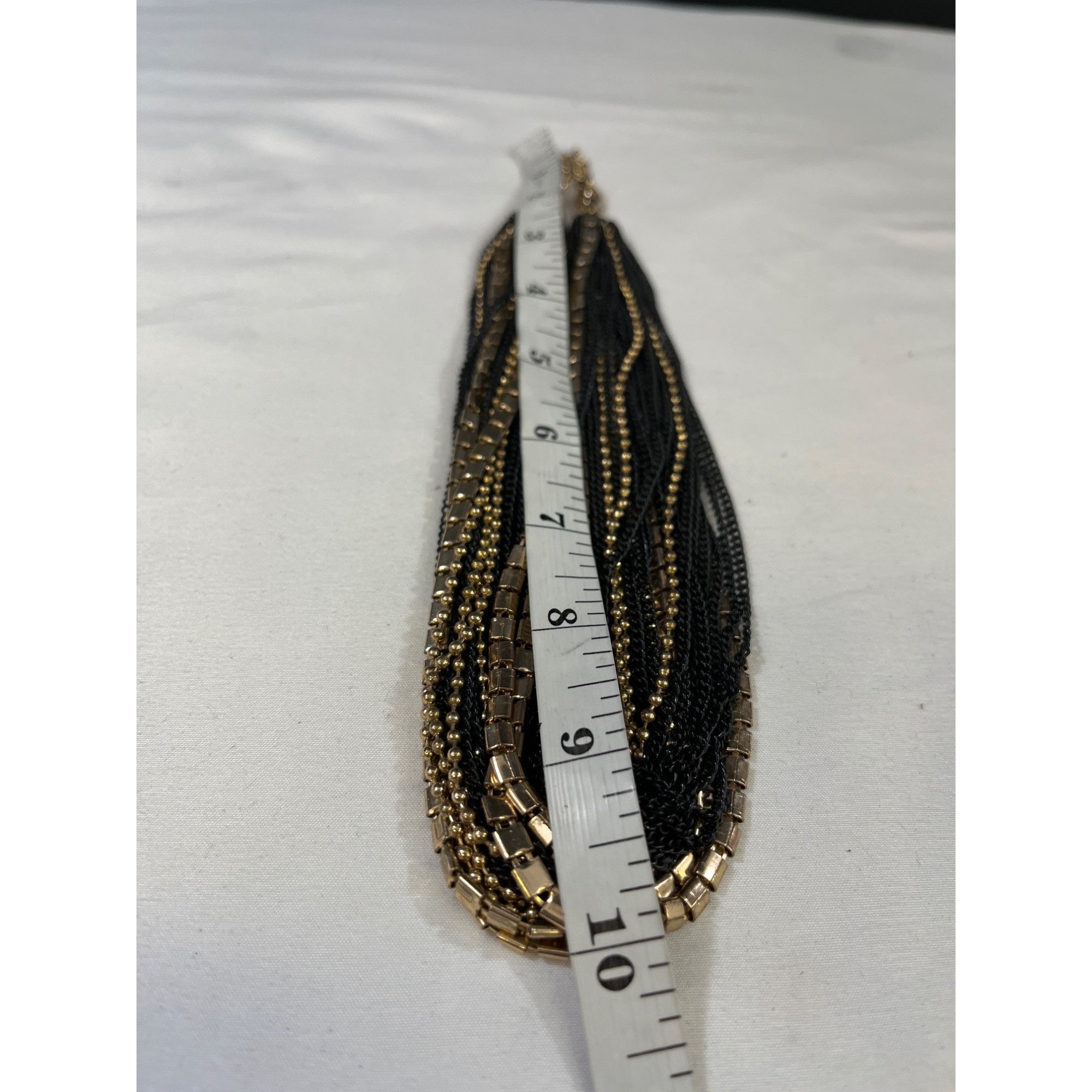 Other Vintage Womens Gold & Black 10 Strand Chain Necklace SKU 640 Size ONE SIZE - 7 Thumbnail
