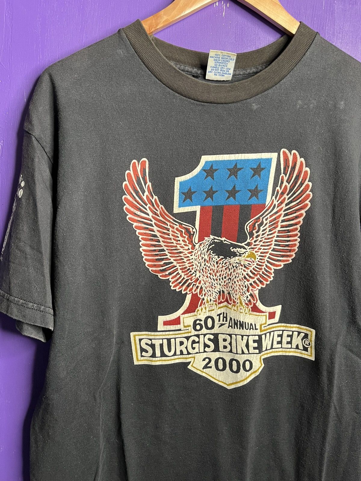 Harley Davidson × Vintage Vintage 2000 sturgis bike week chalk t-shirt Size US L / EU 52-54 / 3 - 3 Thumbnail