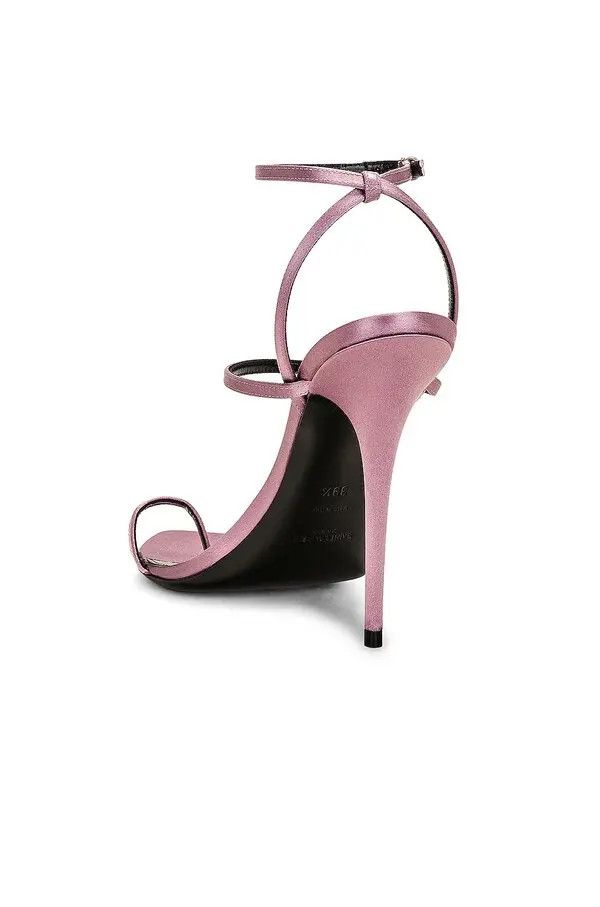 Saint Laurent Paris o1bcso1str0125 Dive Sandals In Silk Satin in Pink Size US 10 / IT 40 - 3 Thumbnail