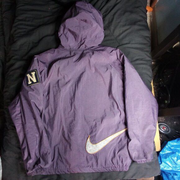 Nike Vintage 90s Nike Big Swoosh Hooded Jacket Coat Size US XL / EU 56 / 4 - 8 Thumbnail