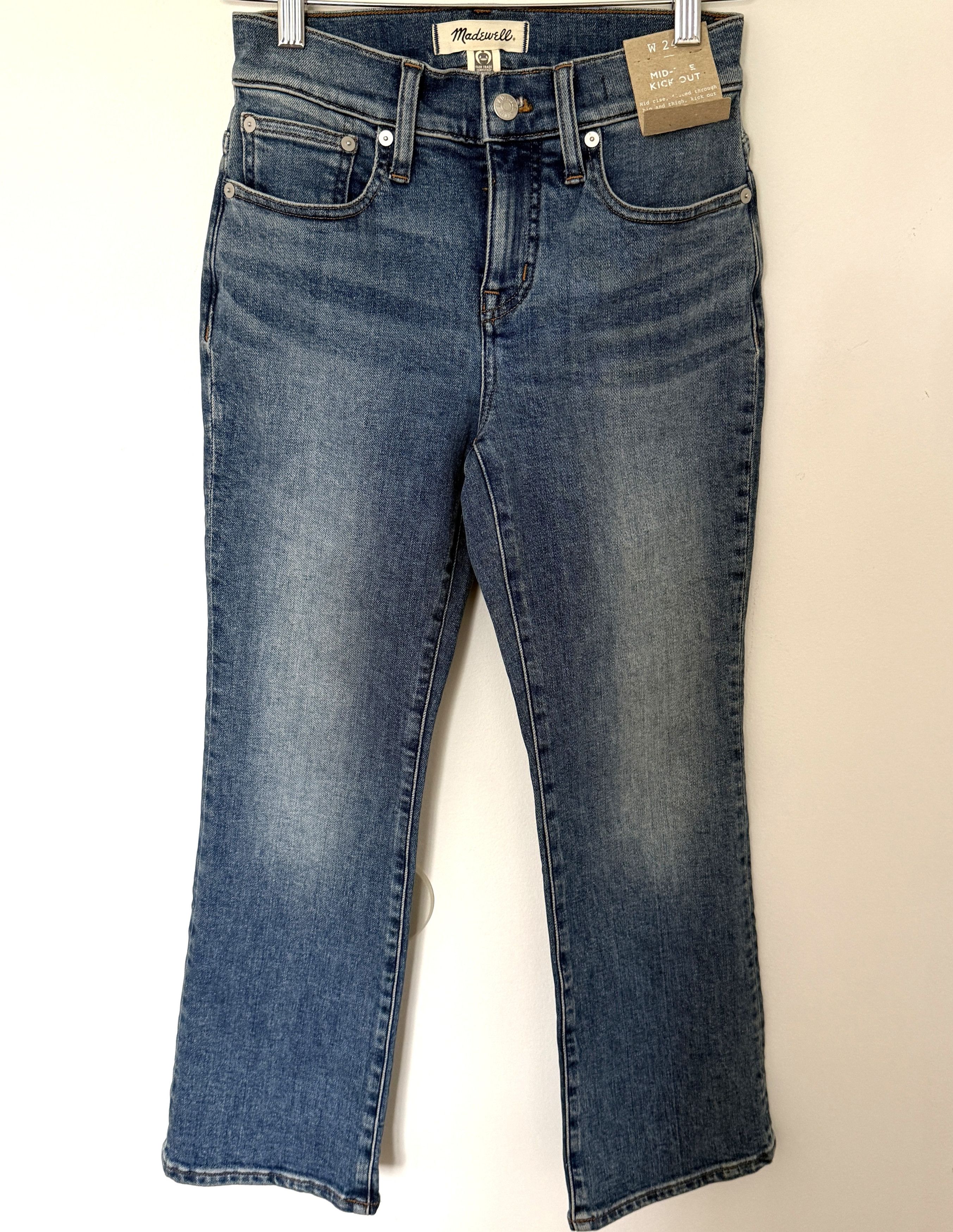 Madewell Madewell Kick Out Crop Jeans Oneida Mid Rise Flare Denim Size 24" / US 00 / IT 34 - 1 Thumbnail