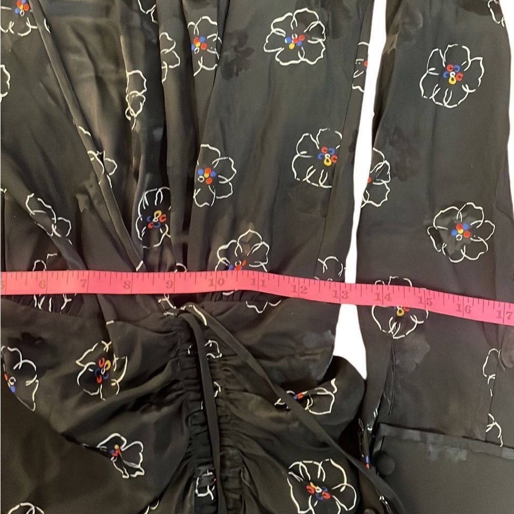 Veronica Beard Veronica Beard Anders Dress Black Silk Stretch Floral Long S Size S / US 4 / IT 40 - 7 Thumbnail