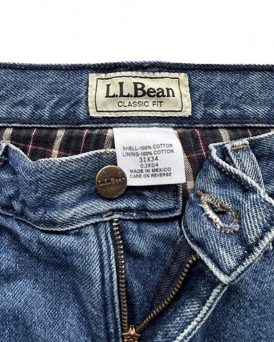 L.L. Bean Vintage 90s L.L. Bean Jeans Blue Classic Fit Flannel Lined Size US 31 - 6 Thumbnail