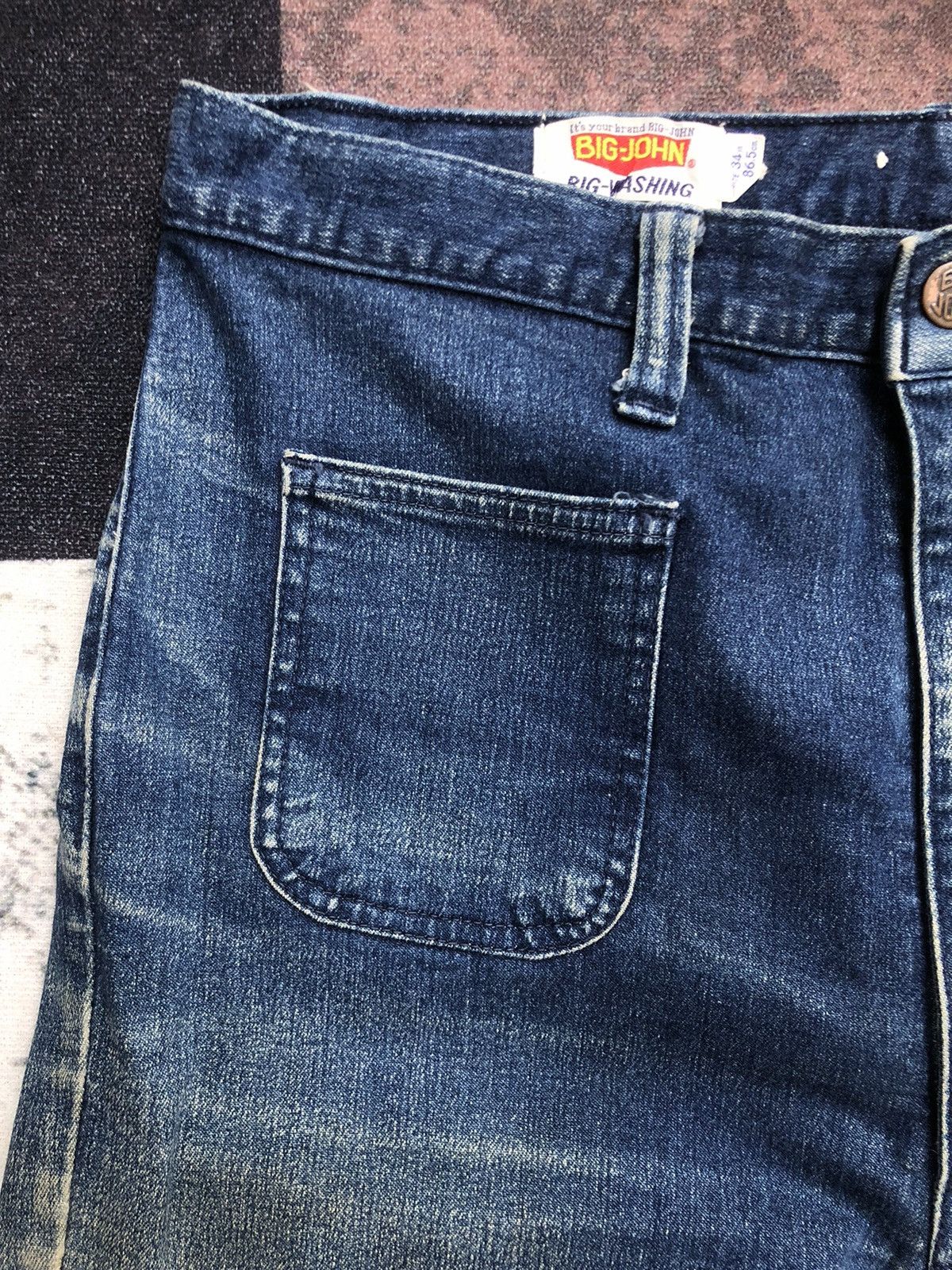 If Six Was Nine Vintage Japanese 80s Big John Bush Flared Jeans Size US 33 - 5 Thumbnail