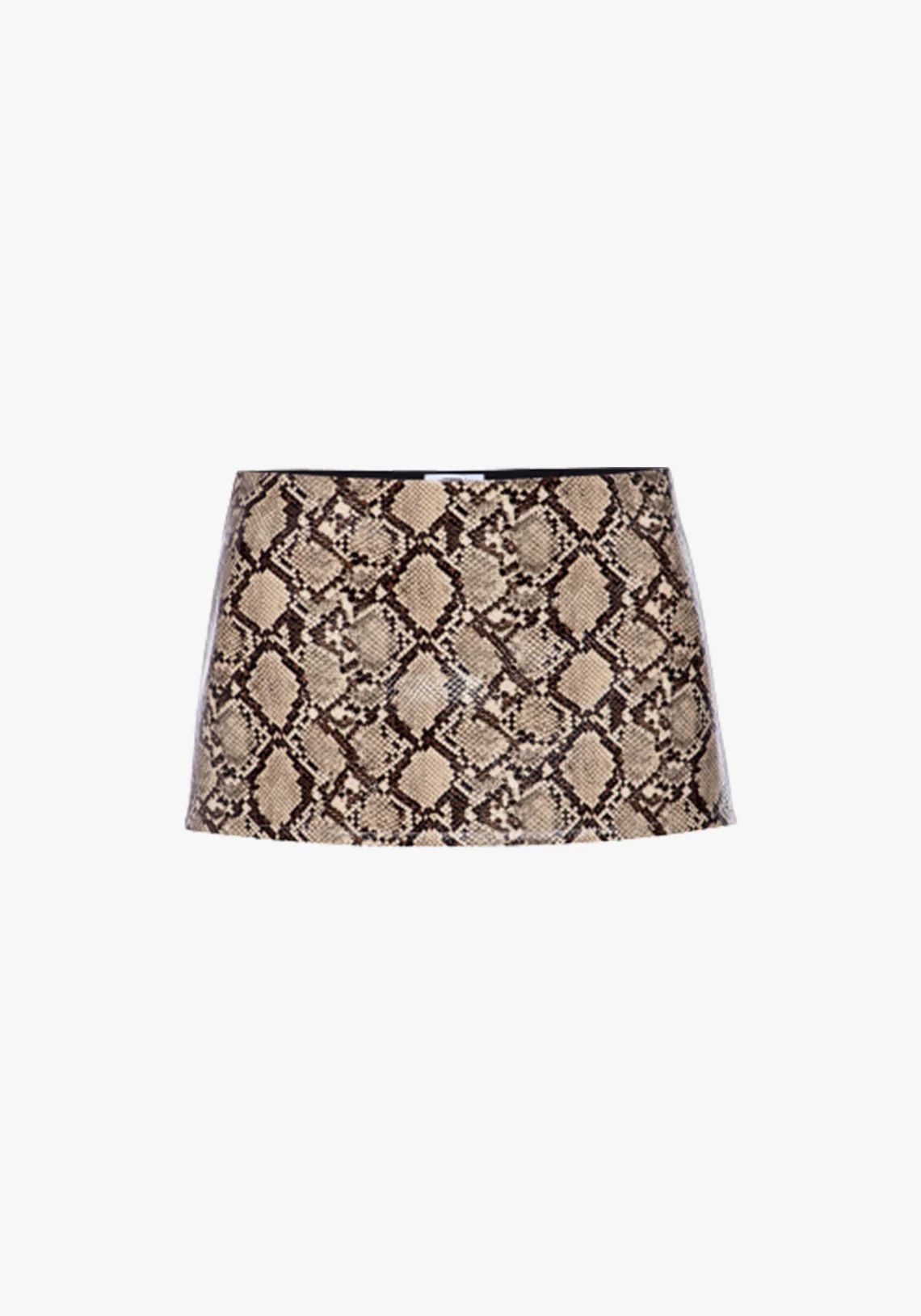 o1mle0425 Fig Python Skirt in Beige