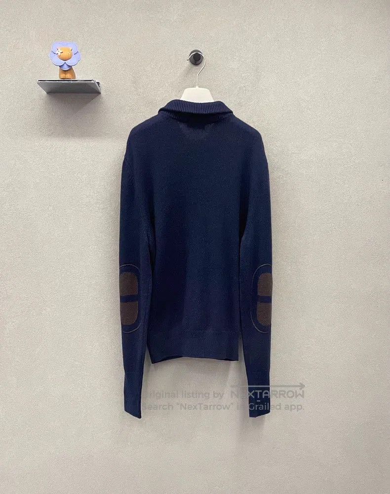 Hermes Hermes Navy Blue Knit Jacket Size US M / EU 48-50 / 2 - 3 Thumbnail