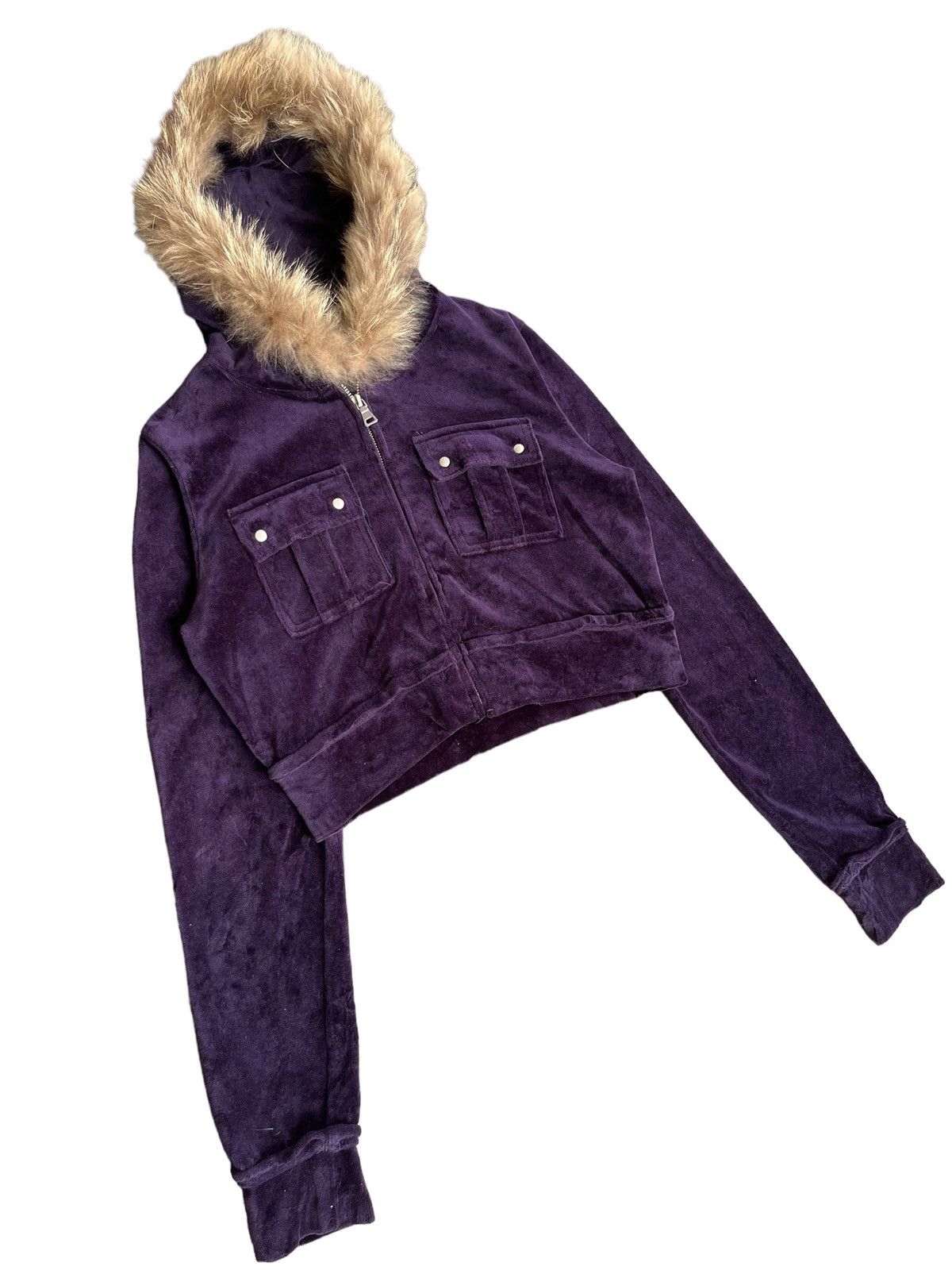 If Six Was Nine Vintage Japanese Brand LGB Style Velvet Crop Top Fur Hoodie Size L / US 10 / IT 46 - 9 Thumbnail