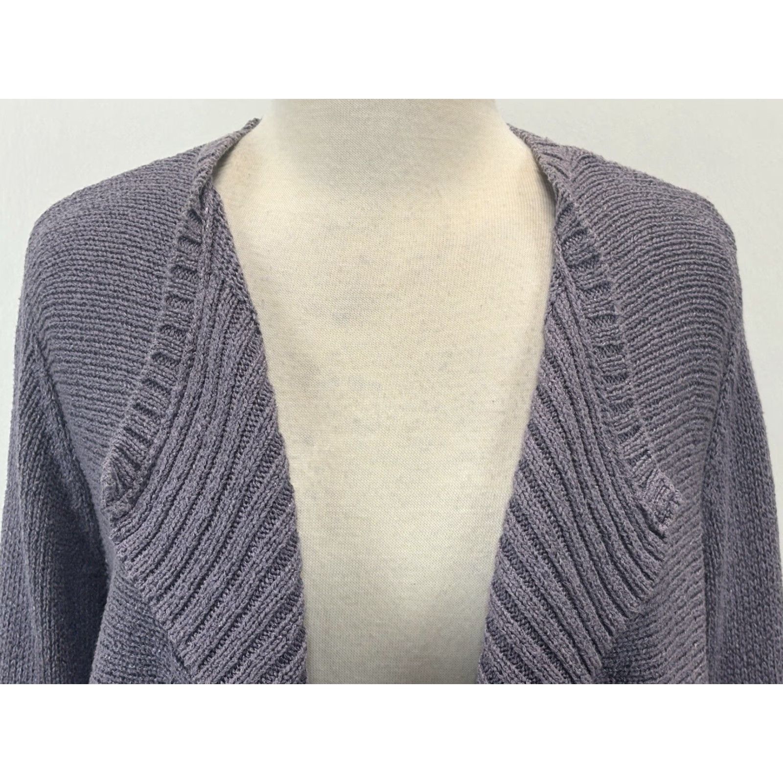 Vintage CHICO'S Open Front Cardigan Sweater Women's Size Medium Purple Knit Casual Size M / US 6-8 / IT 42-44 - 5 Thumbnail