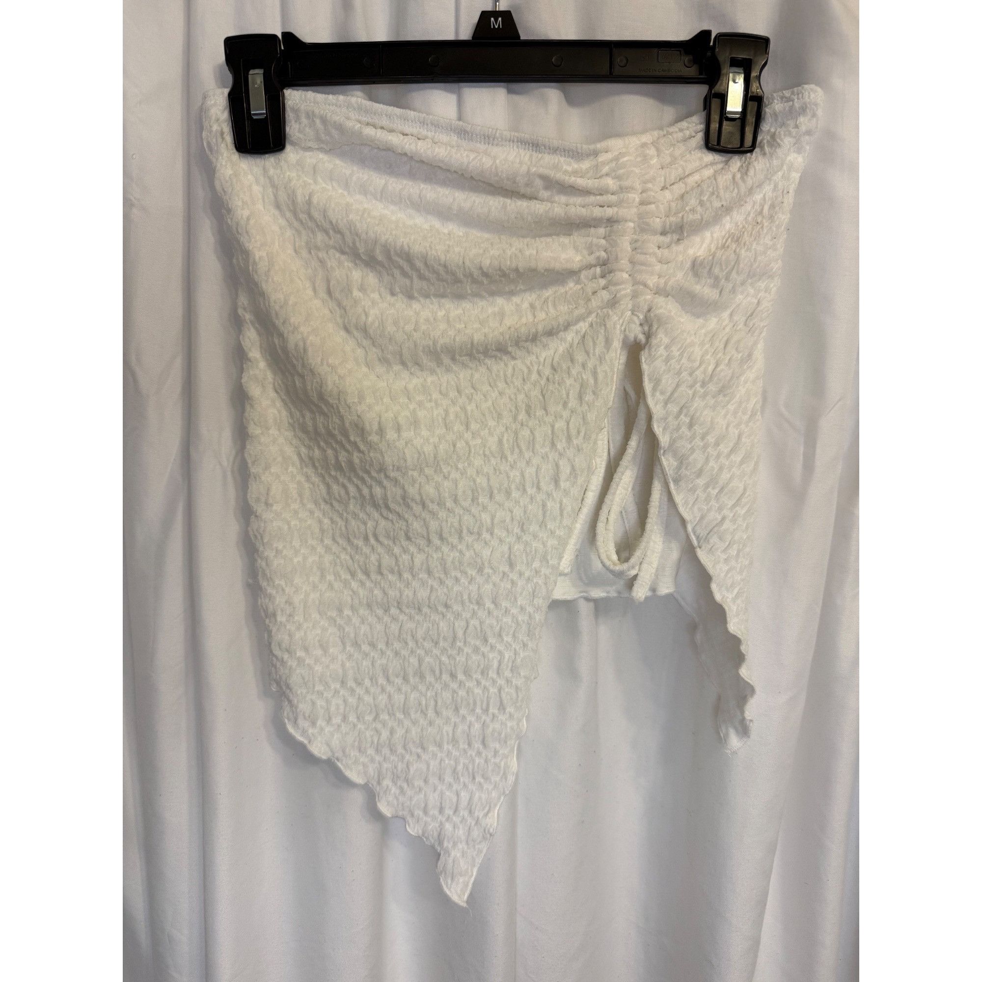 Shein SHEIN White Ruched Tube Top Asymmetrical Hem Small Size S / US 4 / IT 40 - 1 Thumbnail