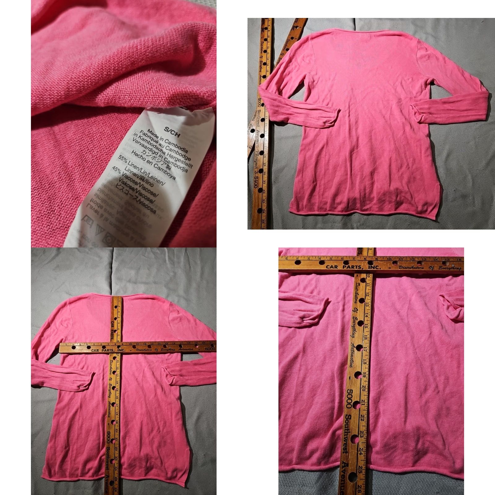 J.Crew VINTAGE J Crew Sweater Womens Pink Small Linen Blend Lightweight Roll Neck Raw Hem Size S / US 4 / IT 40 - 8 Thumbnail