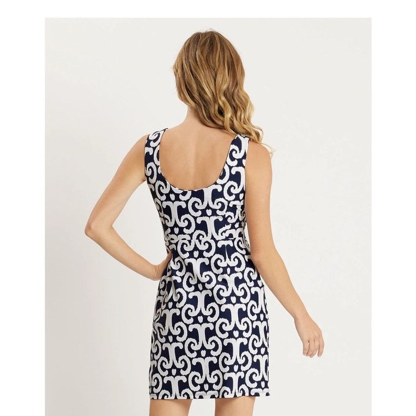 Other NWOT Jude Connally Mary Pat Dress White & Navy Ikat Print S Size S / US 4 / IT 40 - 15 Thumbnail