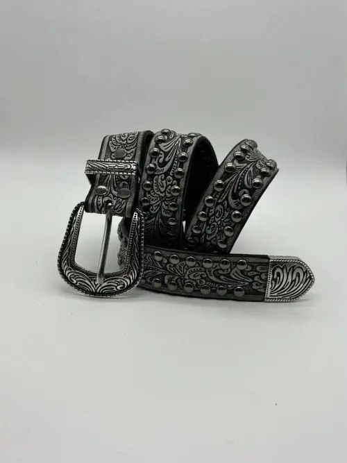 Japanese Brand Gothic Studded Belt (cement gray) Size ONE SIZE - 1 Thumbnail