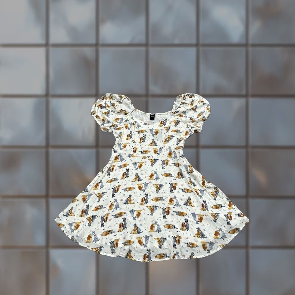 Disney NWT Disney Lady and The Tramp Sweetheart Mini Dress XL White Puff Sleeve Sundress Fit & Flare Empire Waist Cardigan? Size XL / US 12-14 / IT 48-50 - 1 Thumbnail