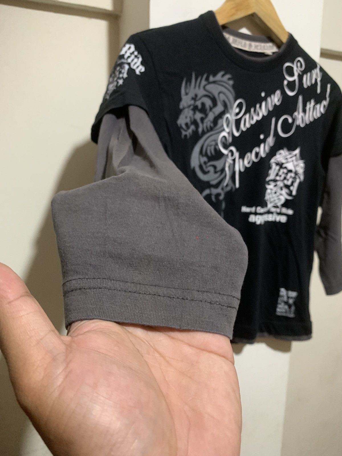 Japanese Brand Japanese Wild Ride Surf Style Double Layer Tee Shirt Size US S / EU 44-46 / 1 - 2 Thumbnail