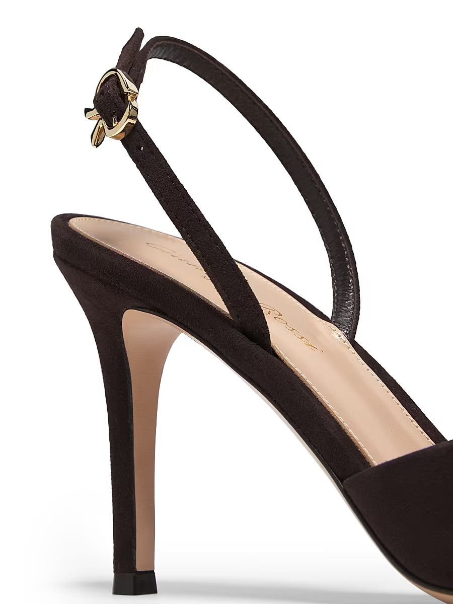 Gianvito Rossi os11x0126 Camoscio 85mm Suede Slingback Pumps Size US 8.5 / IT 38.5 - 4 Thumbnail