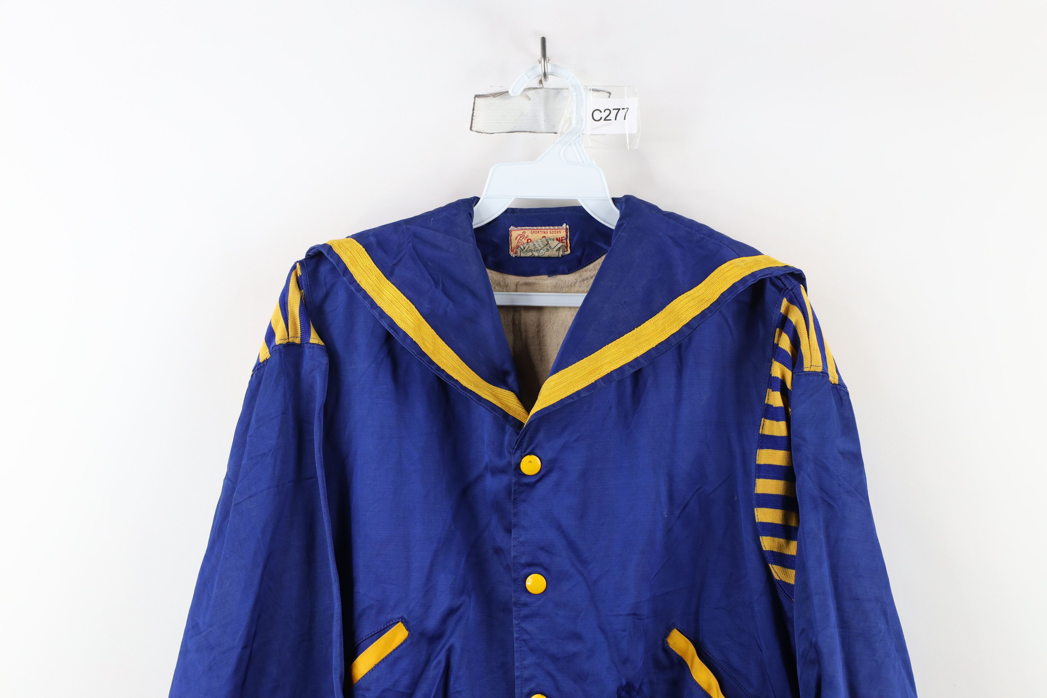 Vintage Vintage 50s Gabardine Rayon Cape Neck Varsity Jacket USA Size US S / EU 44-46 / 1 - 2 Thumbnail