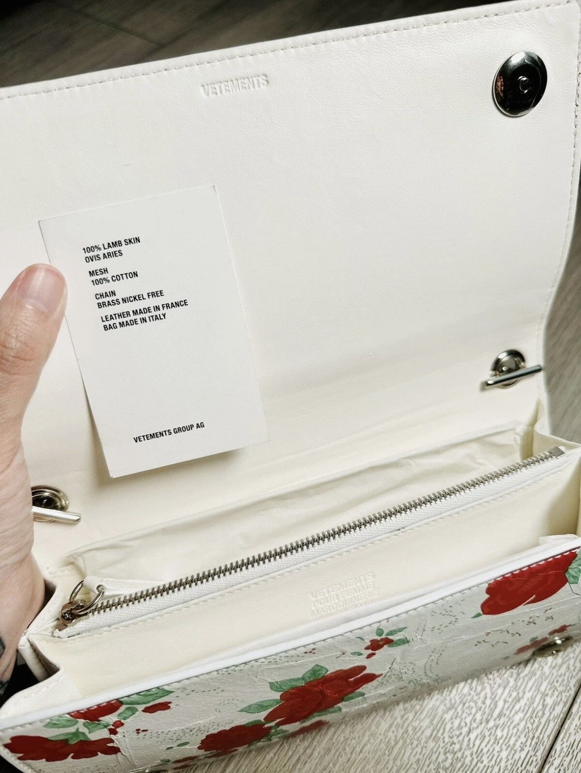 Vetements Vetements Floral Wallet on Chain Lambskin Bag NWT Size ONE SIZE - 13 Thumbnail