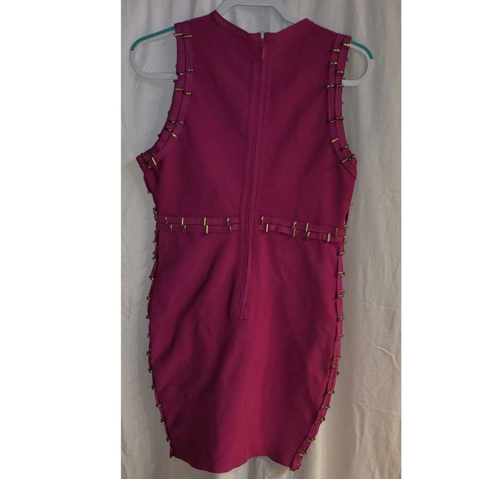 Other Fashion Nova Magenta Bandage Bodycon Studded Dress Size 1X Size XL / US 12-14 / IT 48-50 - 2 Thumbnail