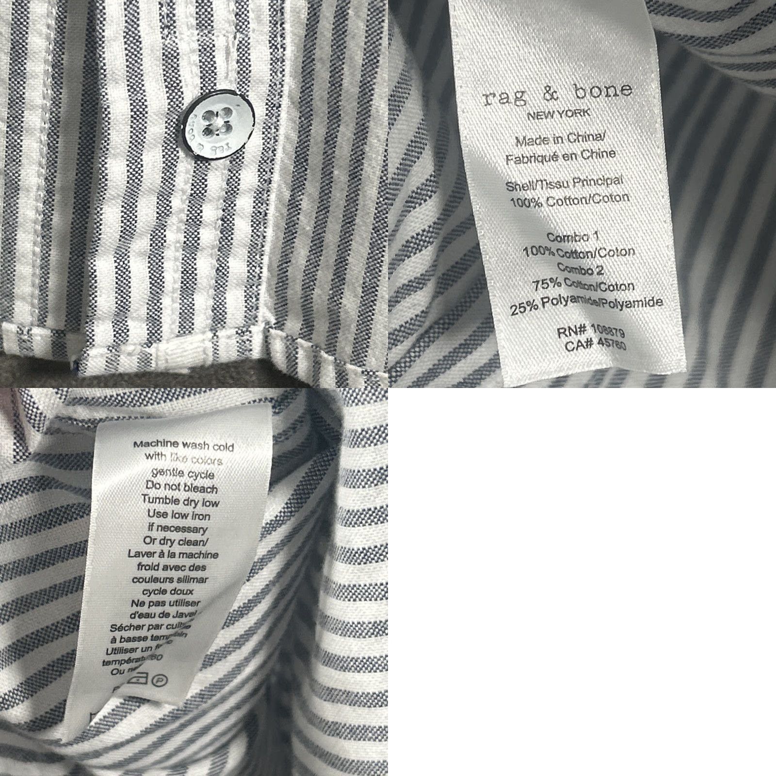 Rag & Bone Rag & Bone Shirt Button-Up Mens L Stripe Oxford Engineered Long Sleeve Casual Formal Travel Multicolor Cotton Blend Size US L / EU 52-54 / 3 - 10 Thumbnail