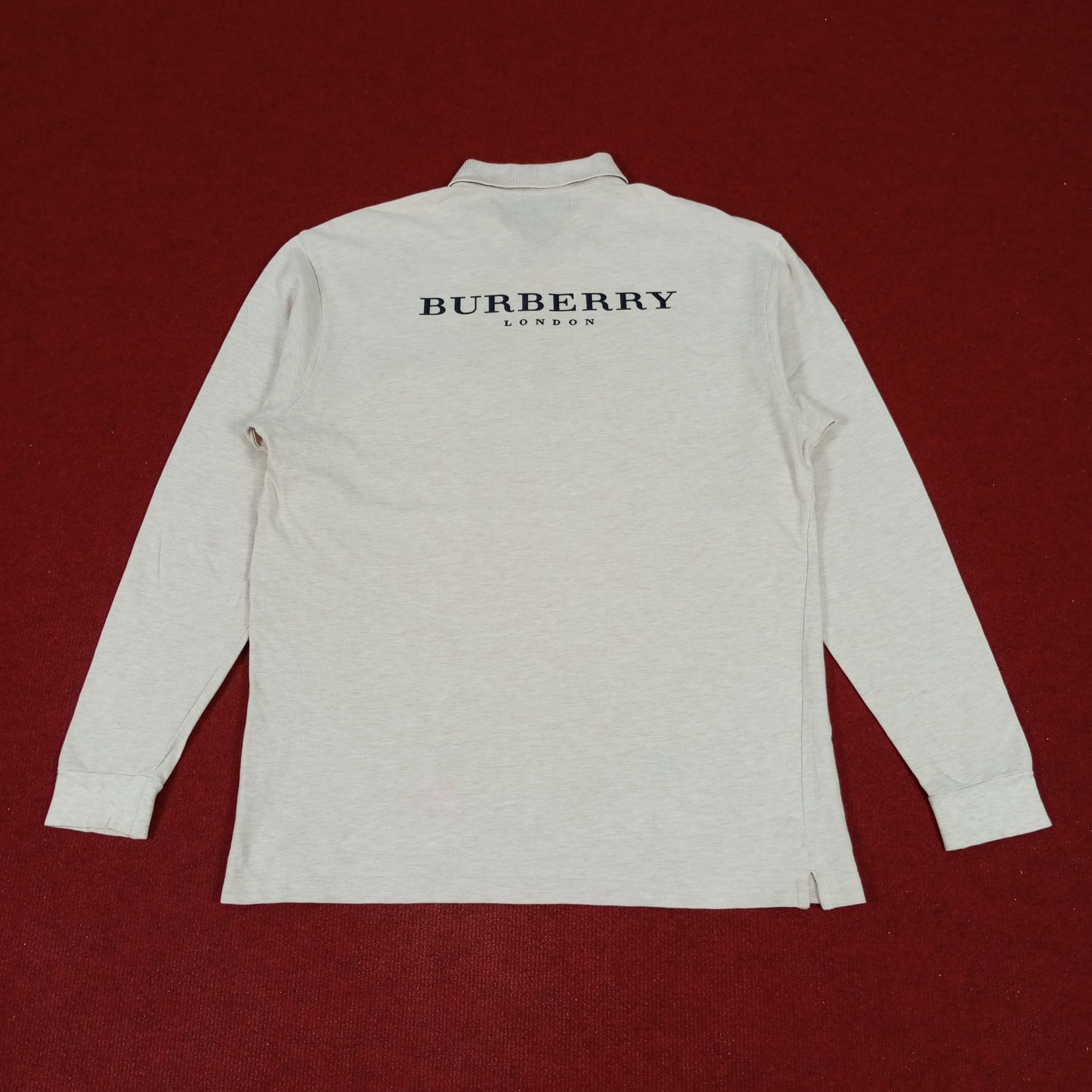 Burberry × Vintage Burberry London Luxury Brand Long Sleeve Polos Custom Art Size US L / EU 52-54 / 3 - 1 Thumbnail