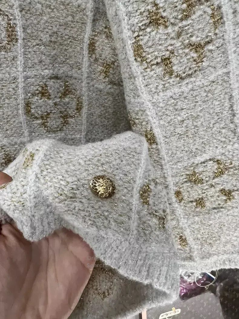 Chanel Chanel White gold three-quarter sleeve knitting sweater Size XXS / US 00 / IT 34 - 3 Thumbnail