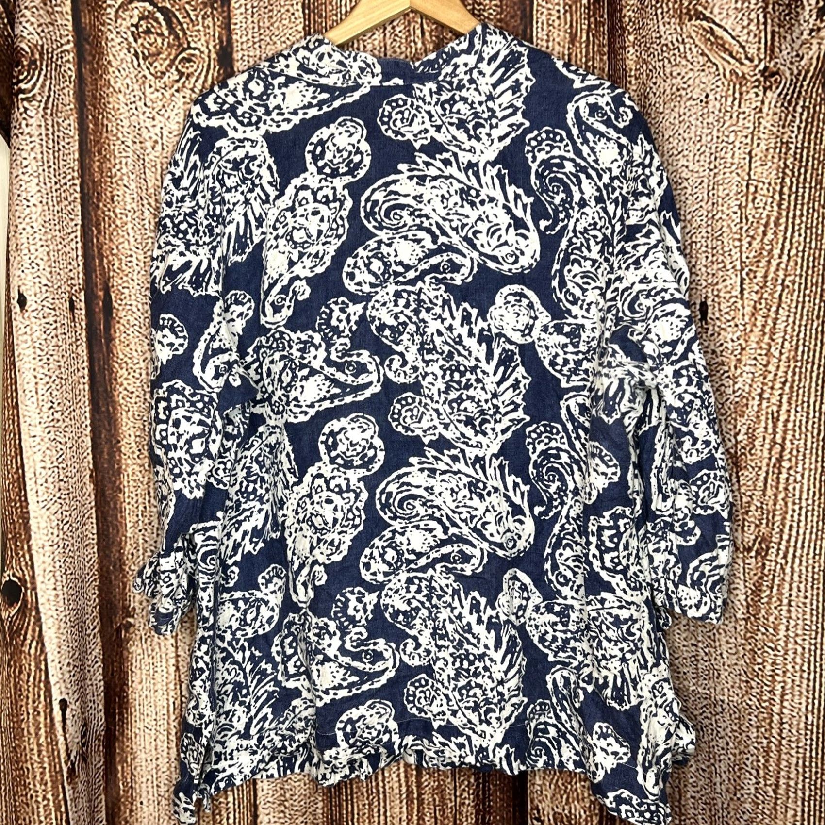 JM Collection VINTAGE J.M Collection White Floral Linen Shirt 20W Womens Button-Up Casual Travel Summer Spring Work Size 3XL / US 20-22 - 3 Thumbnail