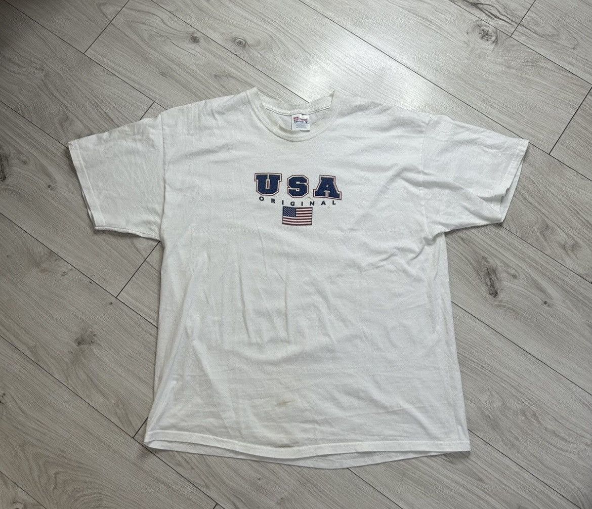 Vintage Y2k Vintage National Heritage Tee Box Logo Usa Flag Logo Size US XL / EU 56 / 4 - 1 Thumbnail