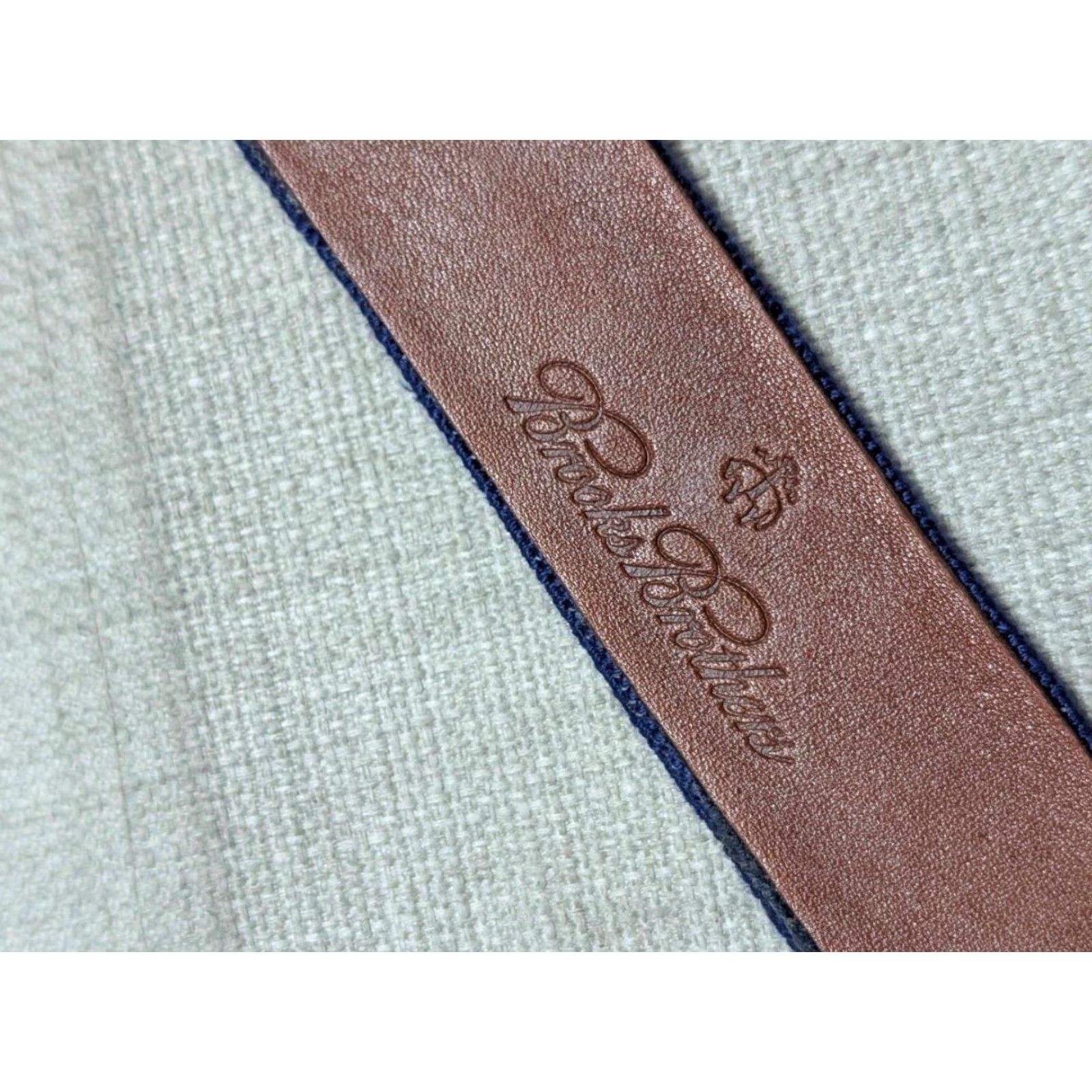 Brooks Brothers BROOKS BROTHERS belt Geometric Mens 40 blue needlepoint leather cotton Size 40 - 4 Thumbnail