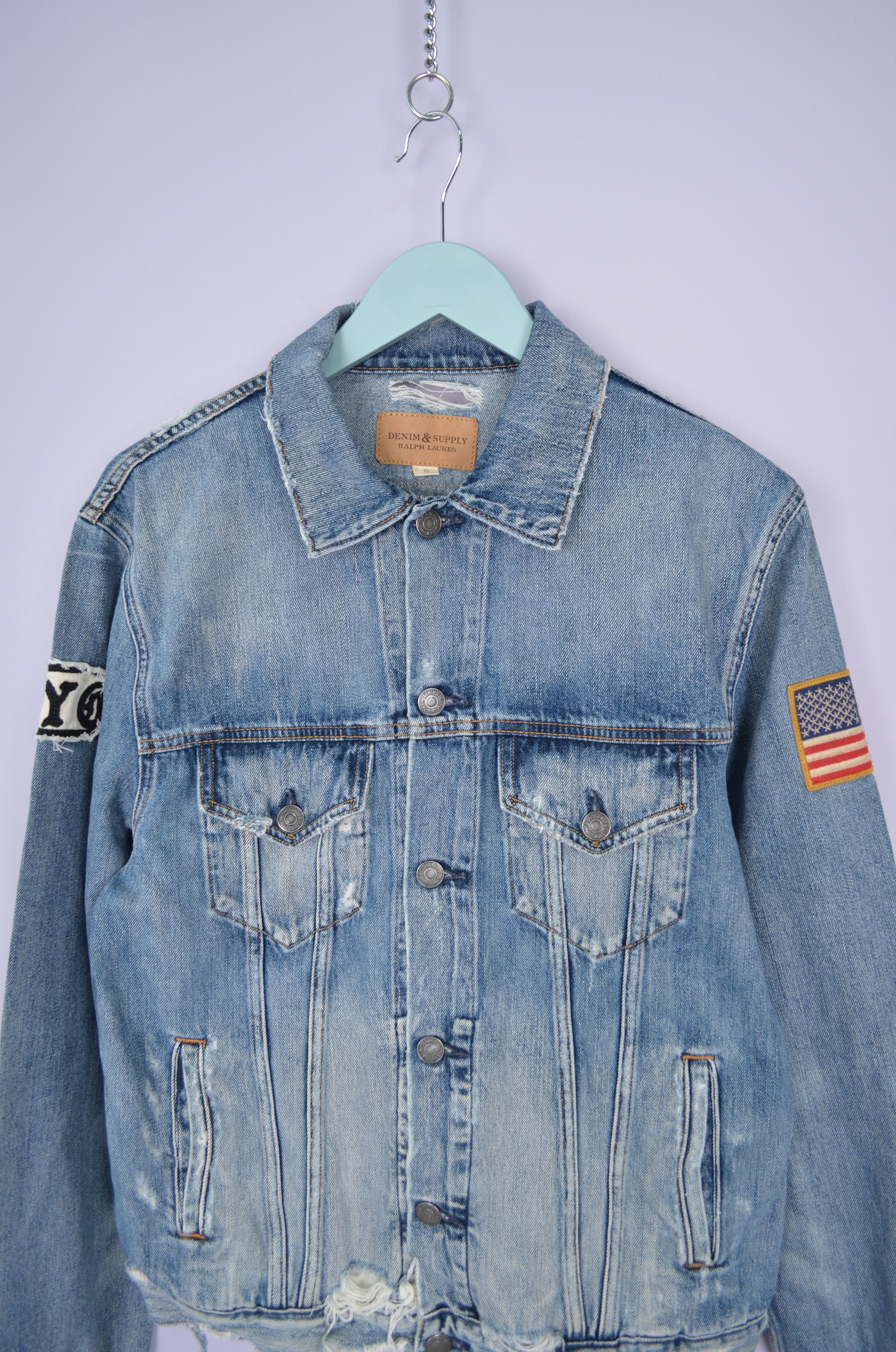 Denim & Supply Ralph Lauren × Designer × Polo Ralph Lauren Ralph Lauren Denim Supply Denim Distressed Trucker Jacket Size US S / EU 44-46 / 1 - 2 Thumbnail