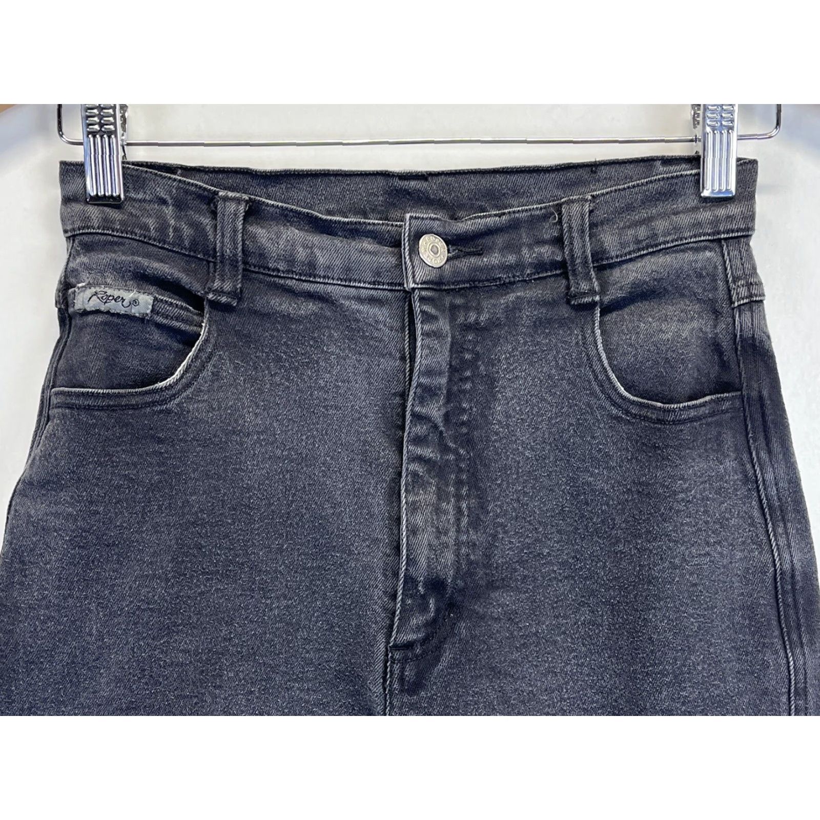 Roper VINTAGE Roper Jeans Hallmark Western Cowgirl Solid Denim Jeans Women’s Size 9 x 30 Black 29.5 Inseam Size 30" / US 8 / IT 44 - 2 Thumbnail