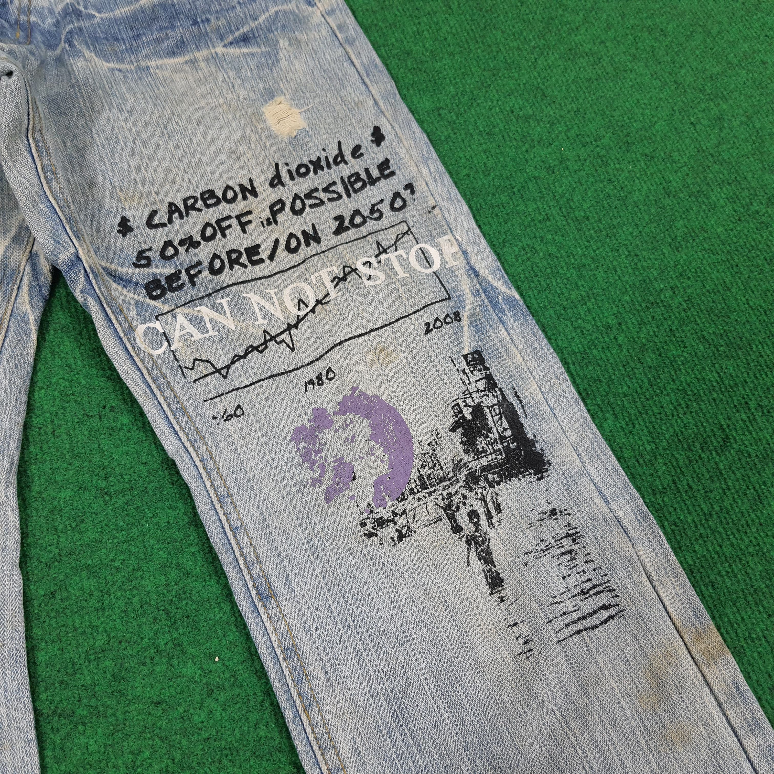 Japanese Brand Vintage Point Loma Art Design Distressed Style Jeans Size US 32 / EU 48 - 4 Thumbnail