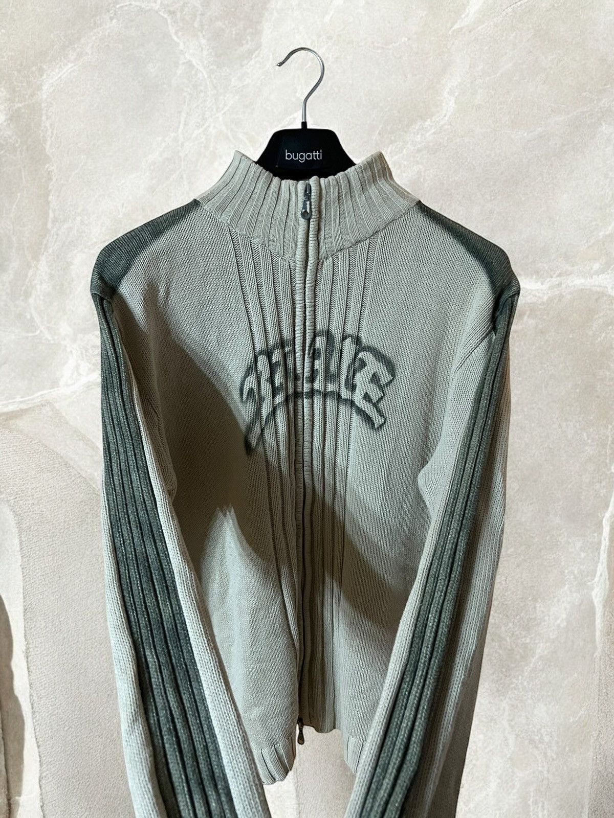 Designer × Vintage VINTAGE HEAVY KNITTED GRAFFITI LOGO Metal Zipper Sweater y2k Size US L / EU 52-54 / 3 - 3 Thumbnail