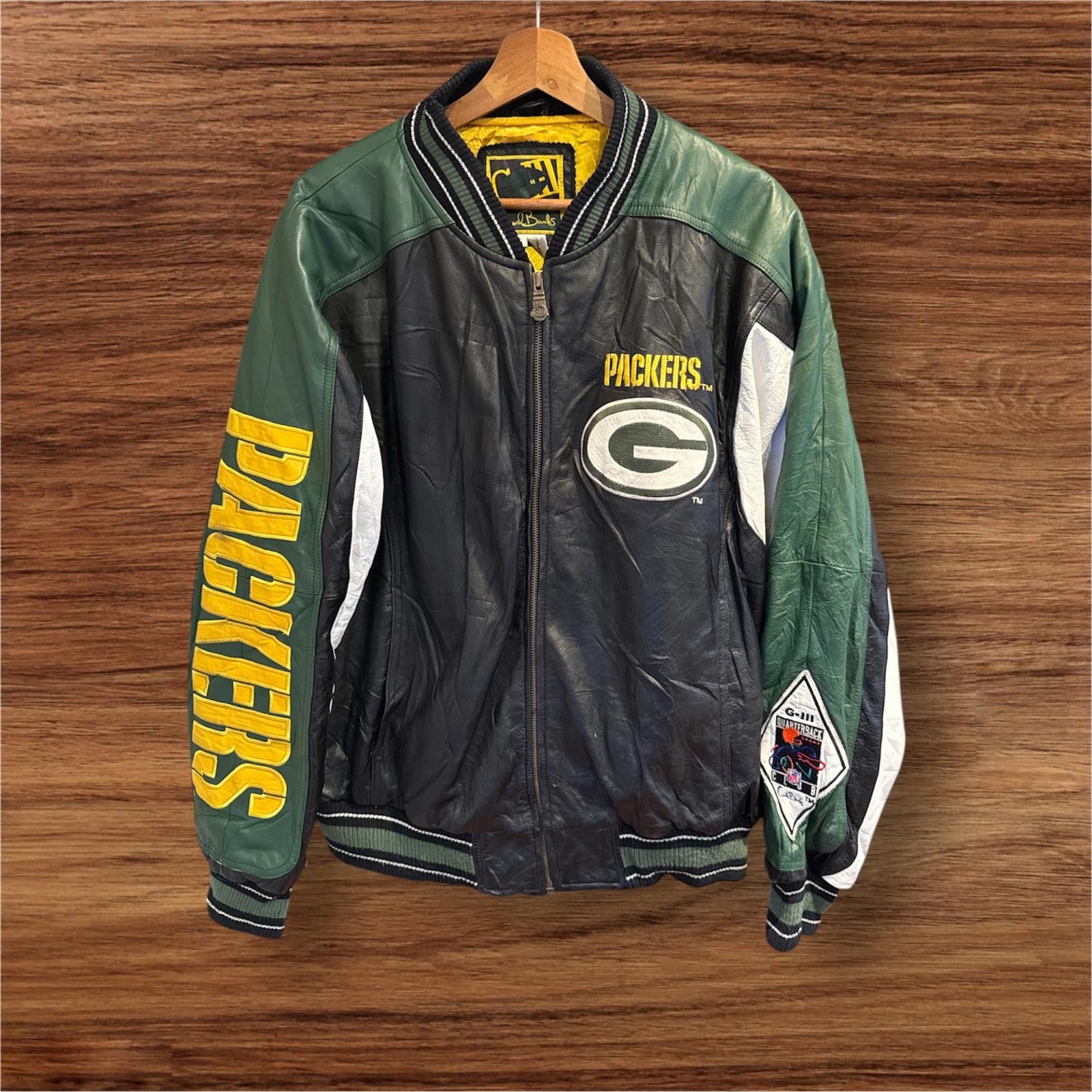 Leather and embroidery varsity Carl Banks Green Bay Packers