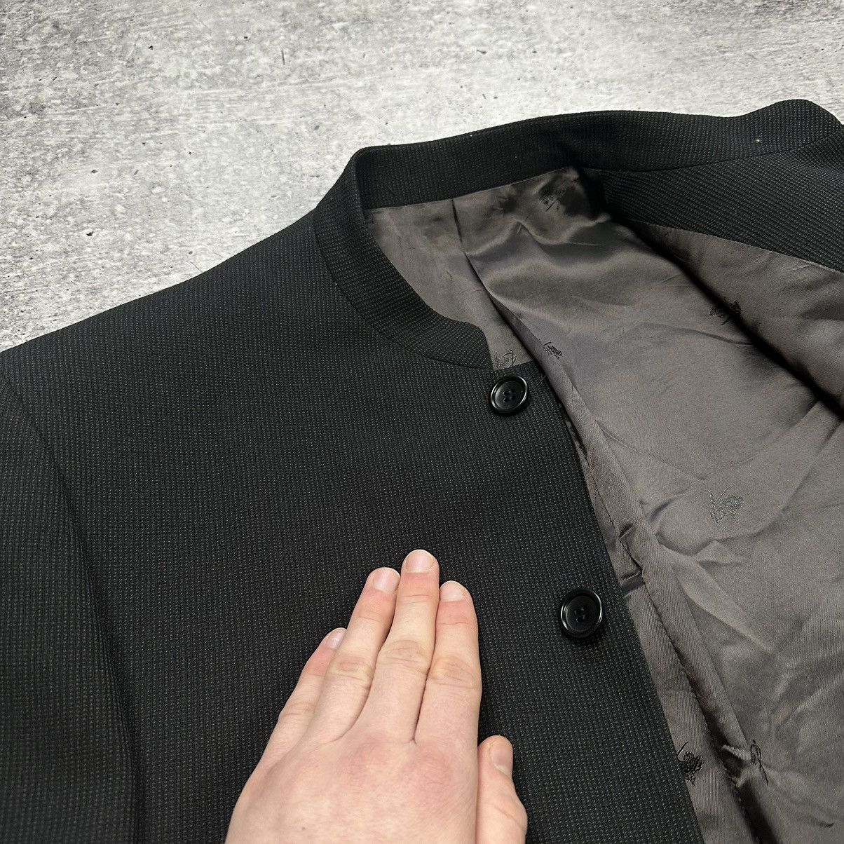 Kenzo Kenzo Homme Vintage Minimalist Wool Nehru Collar Suit Blazer Size 50R - 12 Thumbnail