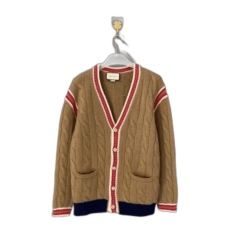 Gucci Gucci Knit Wool Cardigan with Stripes-yf Size US L / EU 52-54 / 3 - 1 Thumbnail