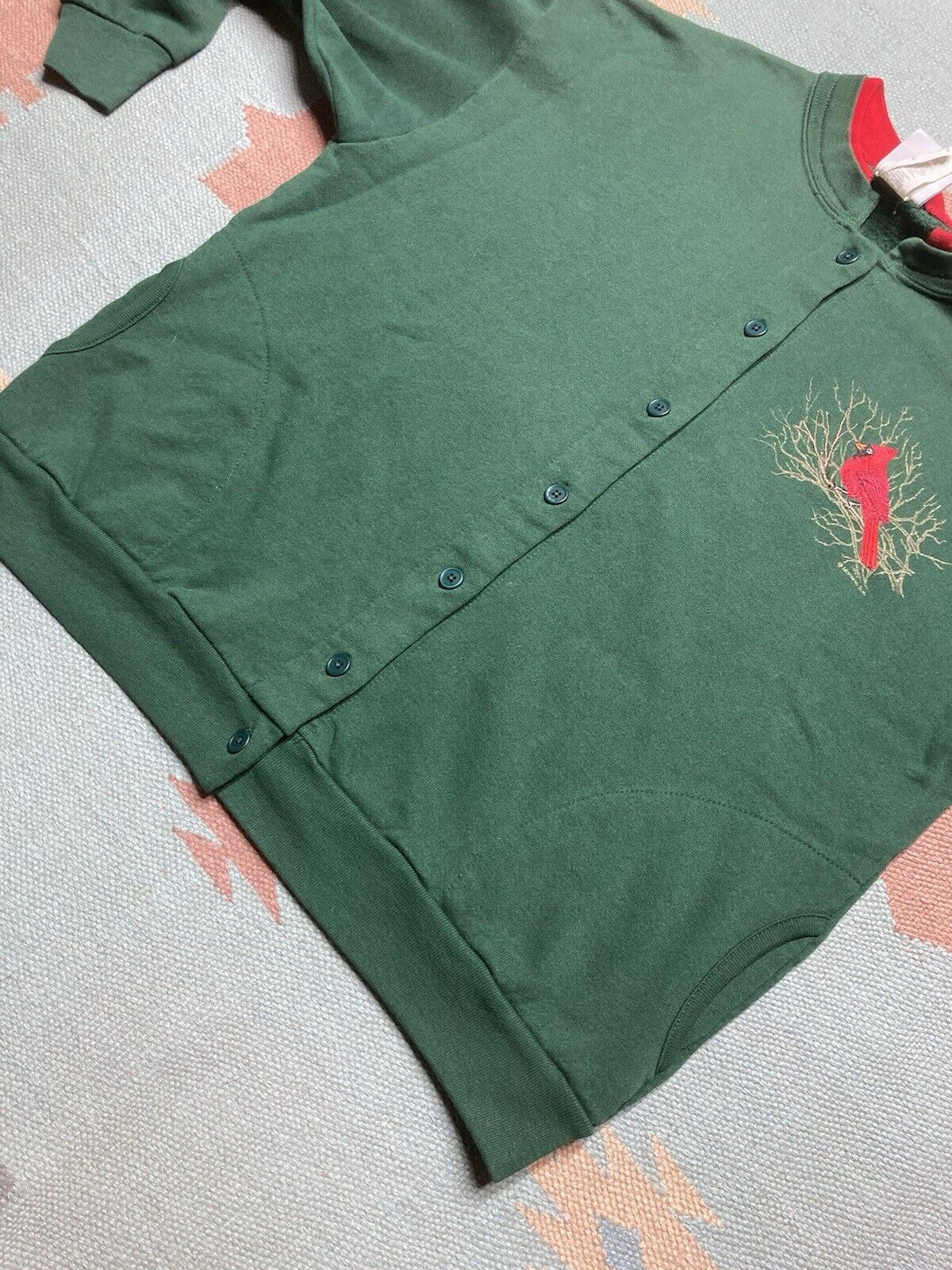 Vintage morning sun sweatshirt button front sweater cardinal bird L Size US L / EU 52-54 / 3 - 7 Thumbnail