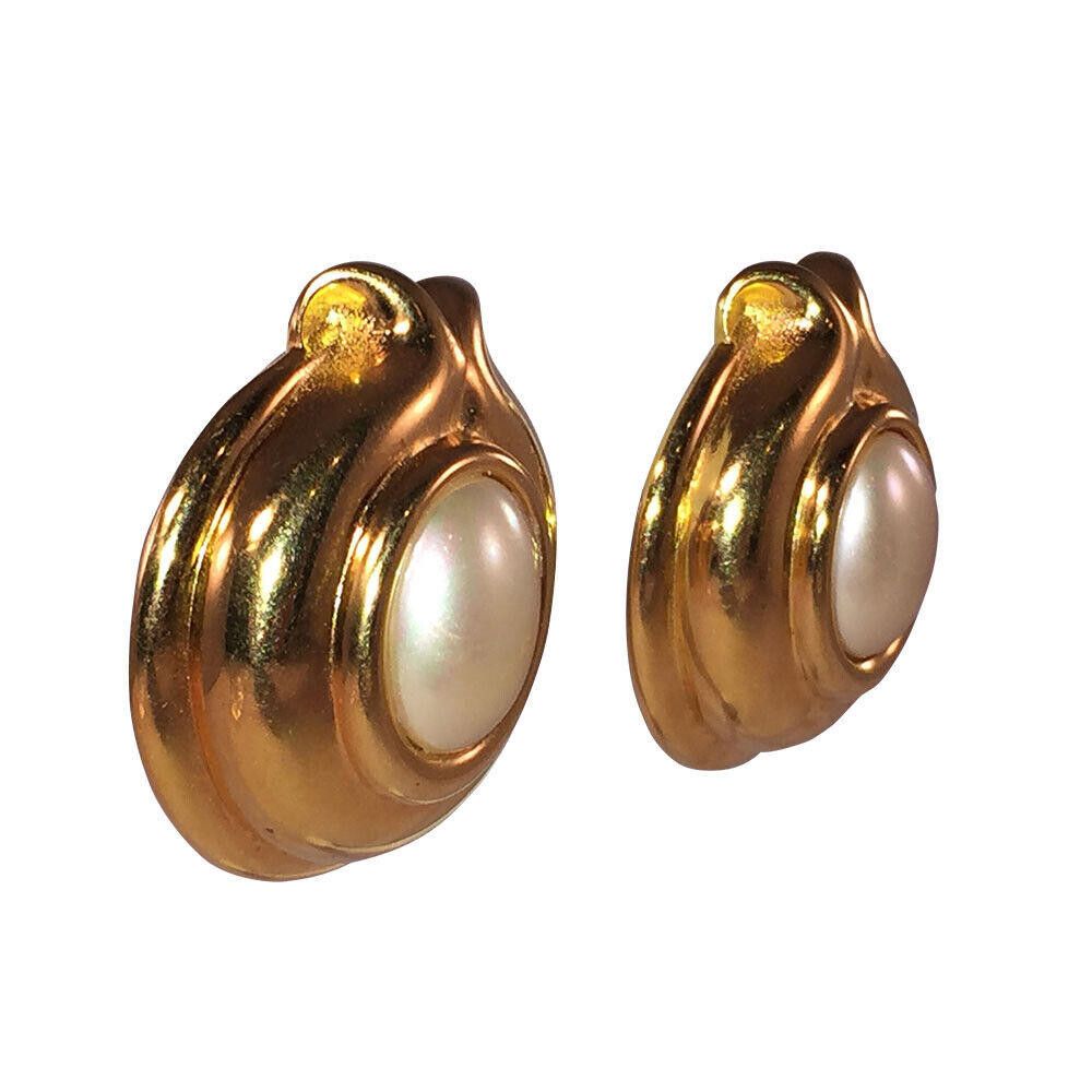 Fendi Large Fendi Earrings with Simulated Pearl Cabochons Size ONE SIZE - 2 Thumbnail