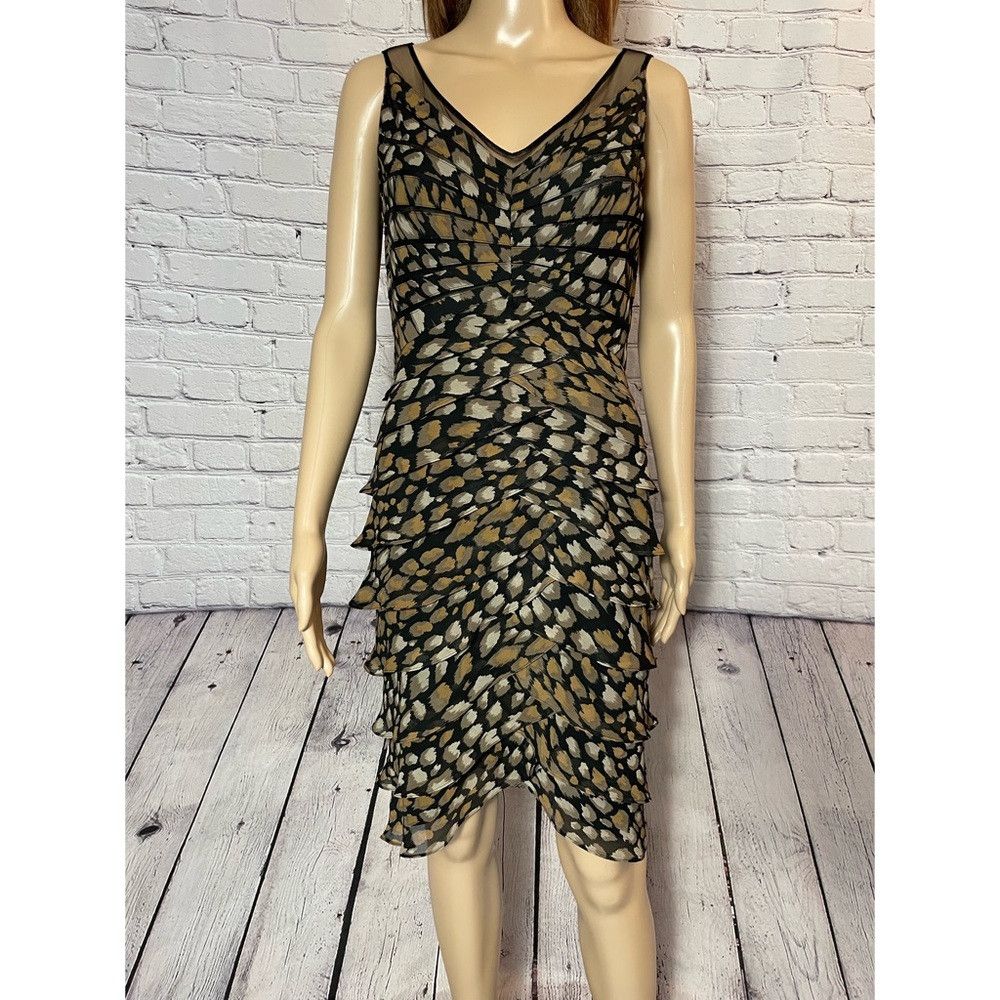 Adrianna Papell Adrianna Papell Animal Print Tiered Sleeveless Dress Size 6 Size M / US 6-8 / IT 42-44 - 2 Thumbnail