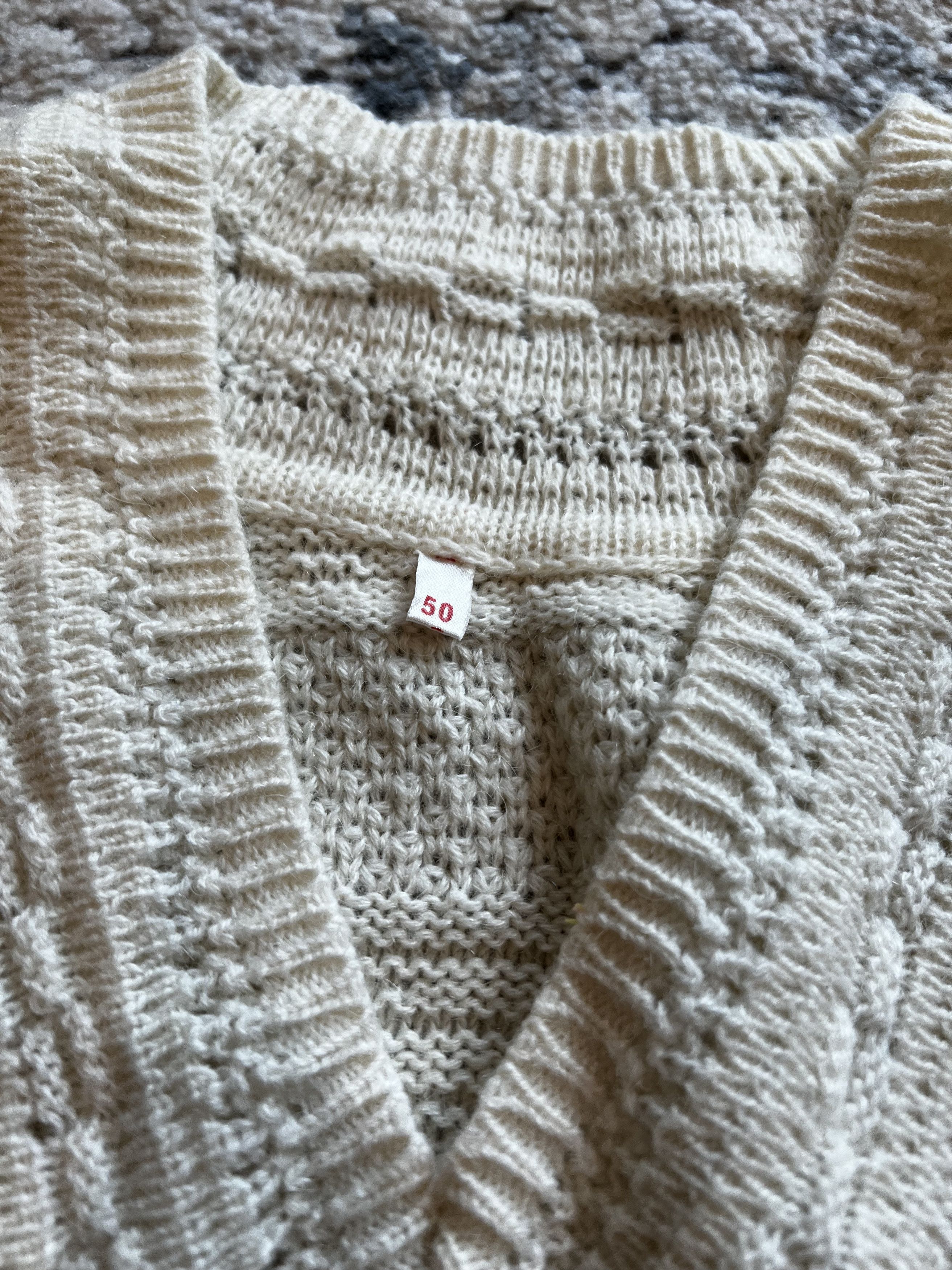 Japanese Brand × Vintage Crochet Knit Sweater Size US XL / EU 56 / 4 - 4 Thumbnail