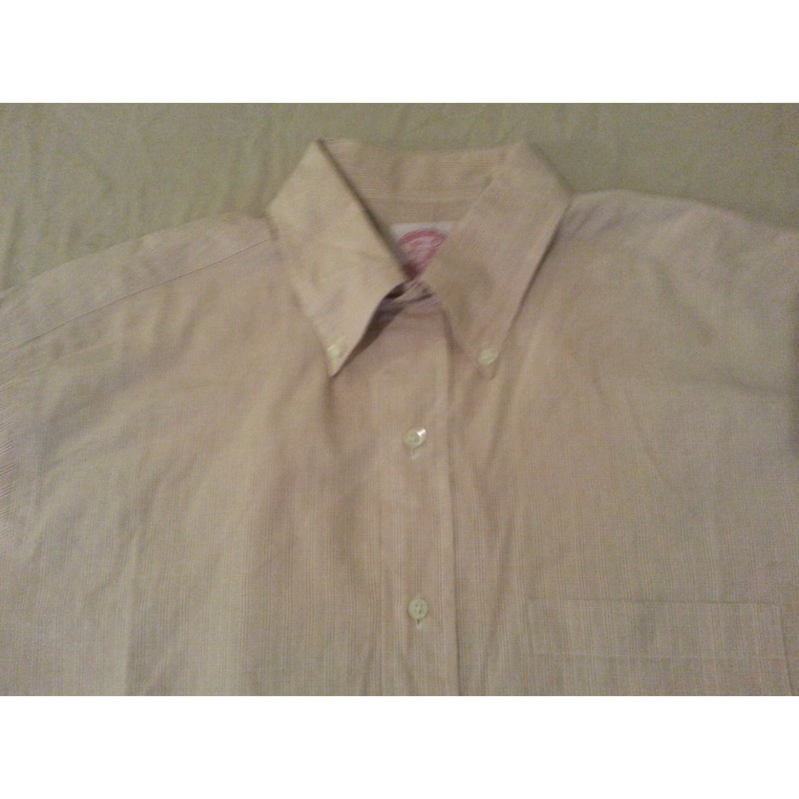 Brooks Brothers Brooks Brothers Dress Shirt 15 1/2 34 Khaki Beige Cotton Button Mens Size 40R - 3 Thumbnail