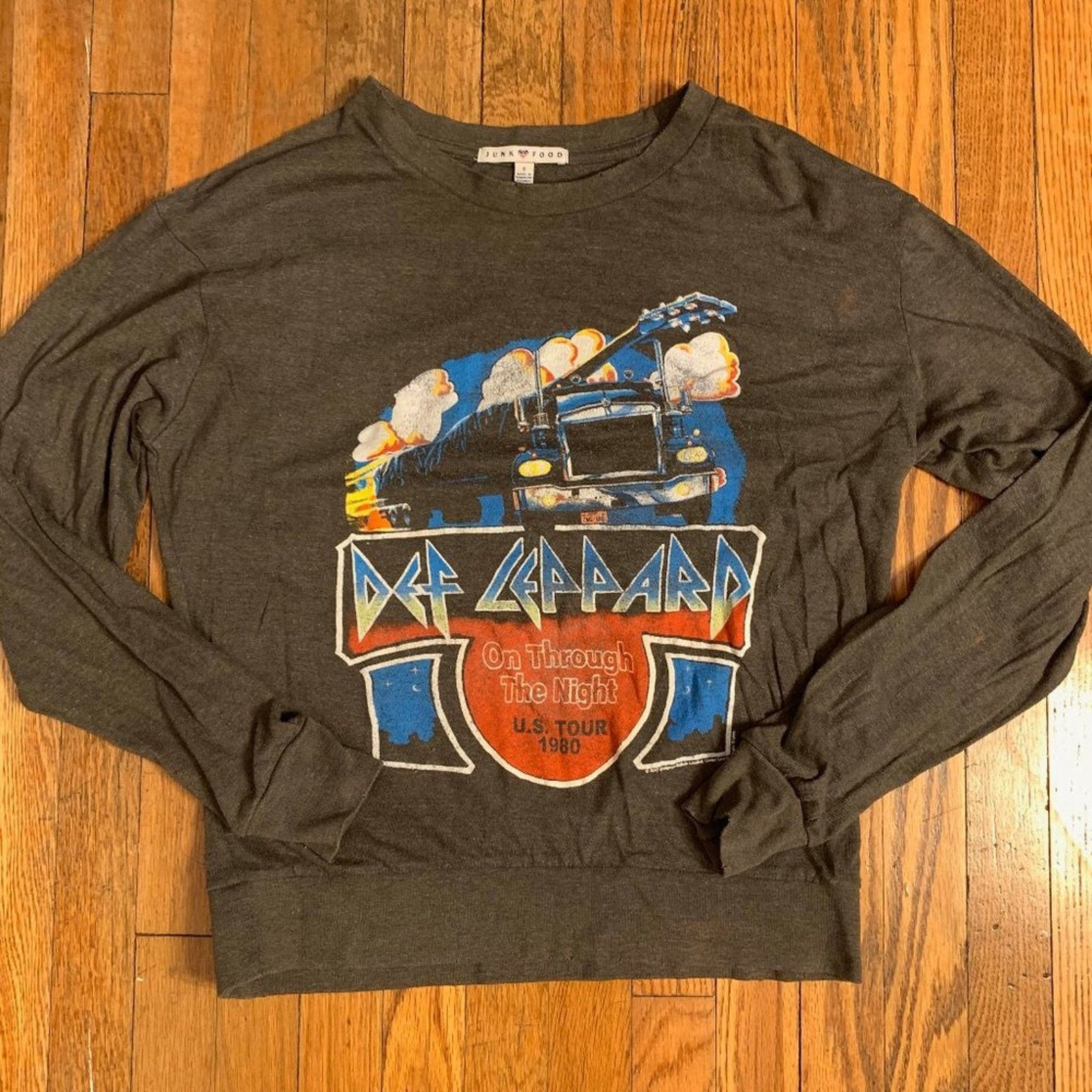 Junk Food DEF LEPPARD "ON THROUGH THE NIGHT" U.S. TOUR 1980 SWEATSHIRT Size S / US 4 / IT 40 - 1 Thumbnail