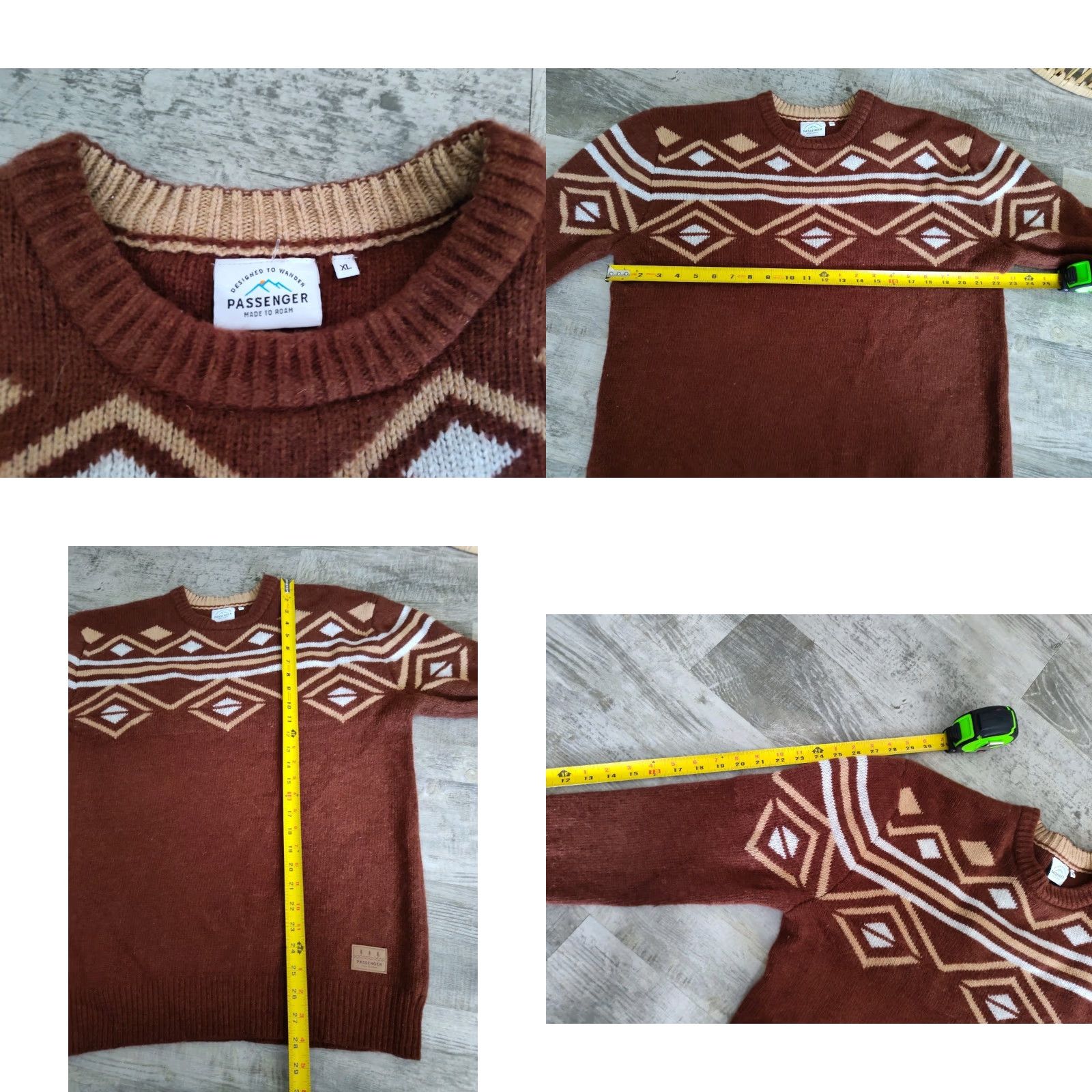 Vintage Passenger Men's Wool Blend Sweater XL Geometric Crew Neck Heavyweight Casual Winter Size US XL / EU 56 / 4 - 8 Thumbnail