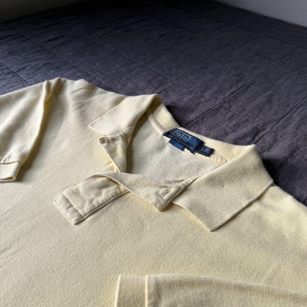 Polo Ralph Lauren Vintage 90s Polo Ralph Lauren Yellow Single Stitch Polo Size US XXL / EU 58 / 5 - 9 Thumbnail
