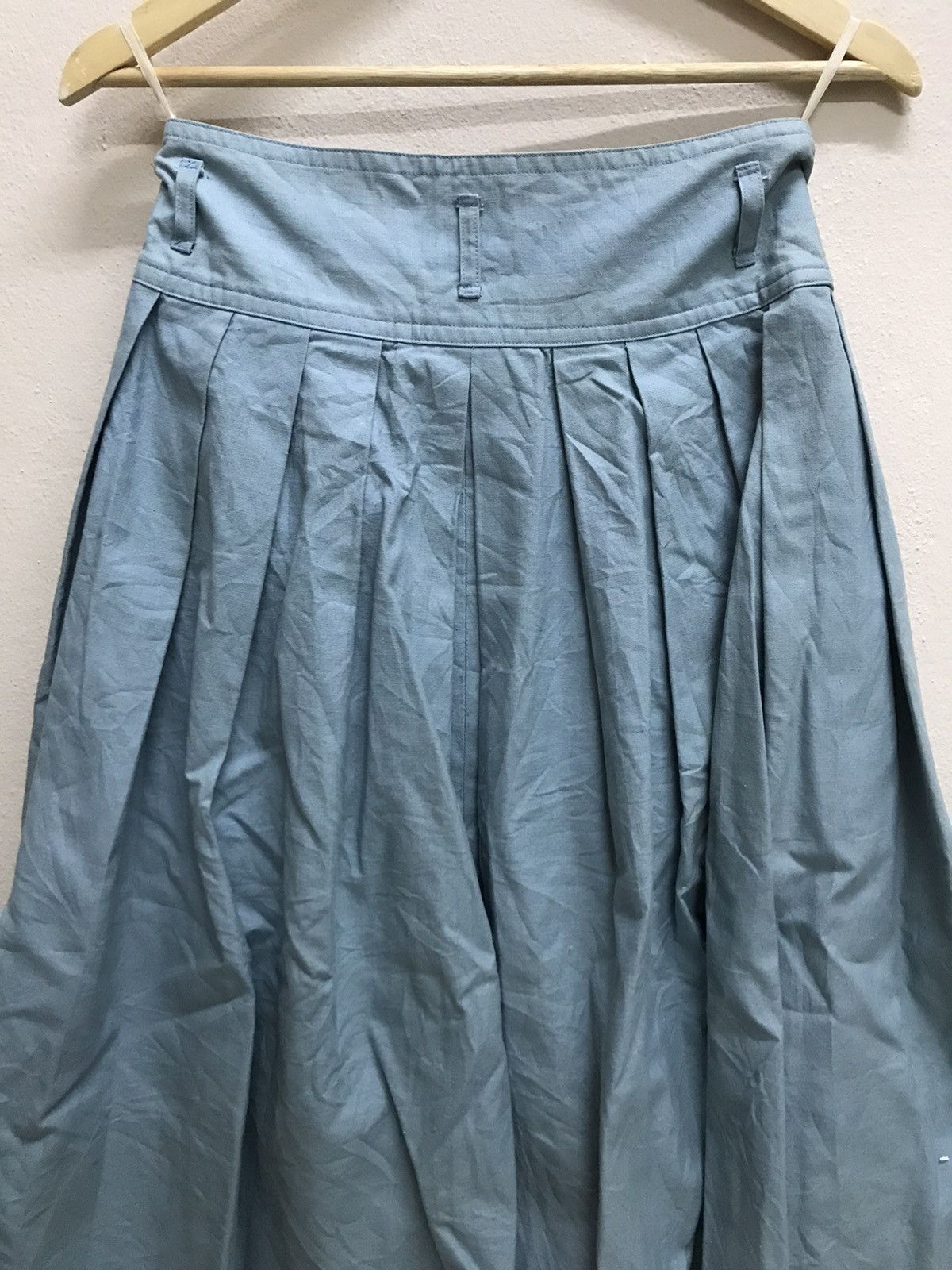 Issey Miyake Vintage Is Issey Sport Denim Button Up Box Pleats Skirt Size 24" / US 00 / IT 34 - 6 Thumbnail